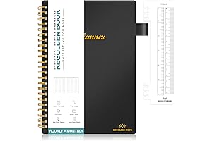 Undated Weekly Schedule Planner with Year Monthly, Regolden-Book Hourly Appointment Book