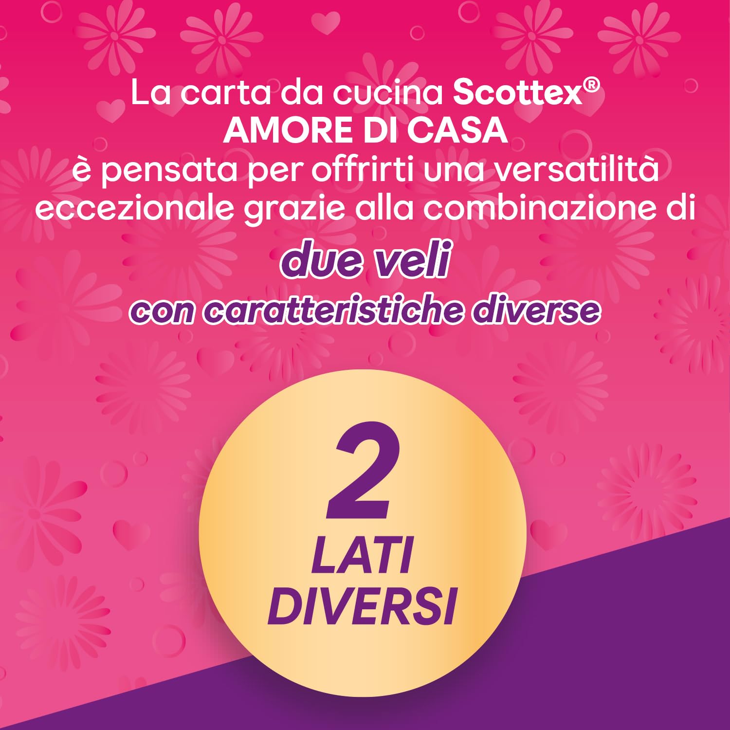 Scottex Amore di Casa, Carta da Cucina, 21 Rotoli da 68 Strappi, Carta Assorbente, Rotoloni carta per la Cura di Casa e cucina