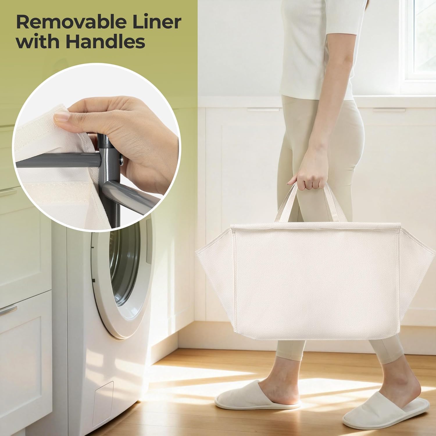 180L 4-Tier Rolling Laundry Hamper with Easy Access Removable Bag, Vertical Laundry Sorter Cart with Wheels & Brakes for Small Spaces, Dorm, Bedroom, Bathroom, Laundry Room, Beige