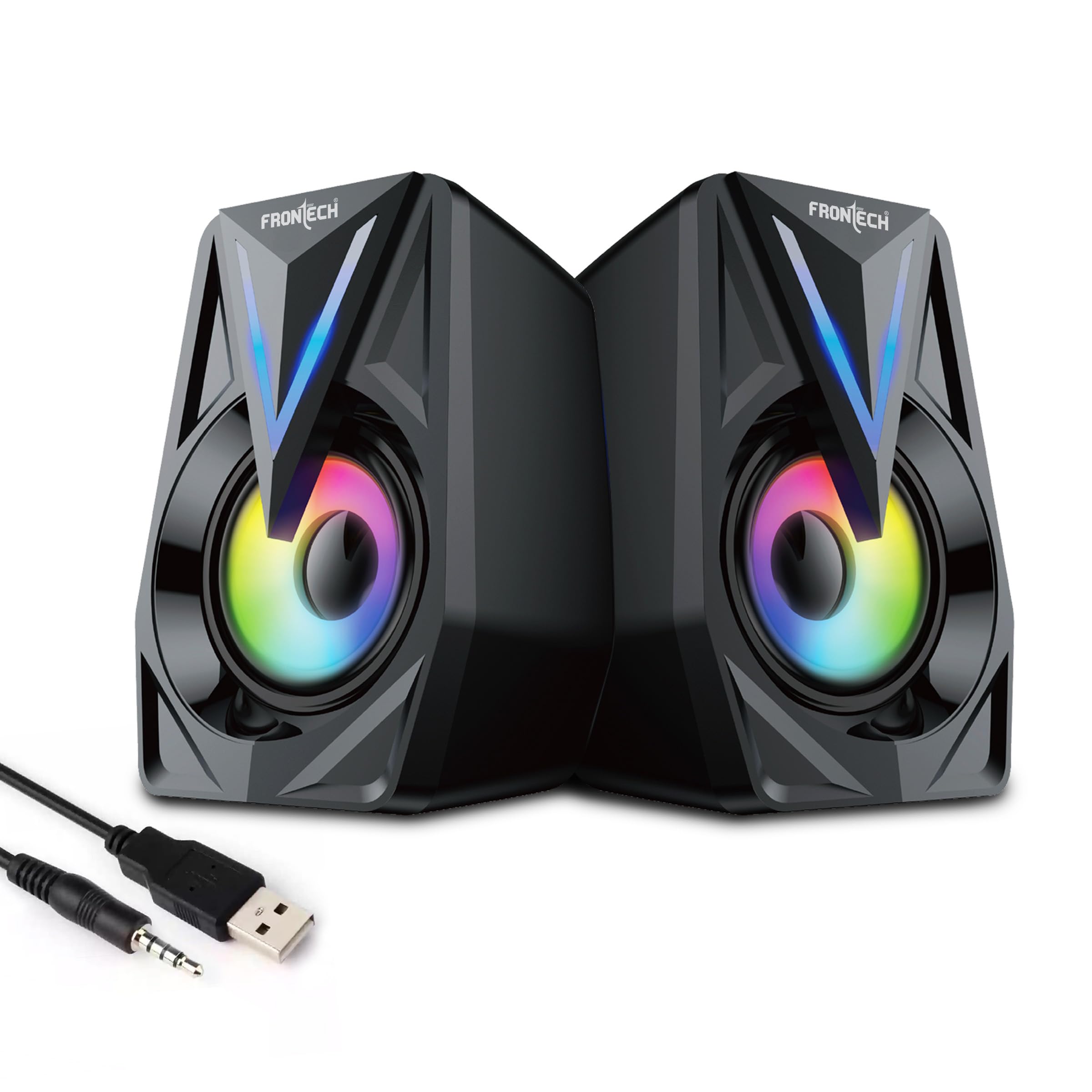 FRONTECH Multimedia Speakers | 12W Output | 2.0 Channel Stereo Sound | RGB Lighting | USB Powered | 3.5mm AUX | 1 Year Warranty (SPK-0014)-picture-30