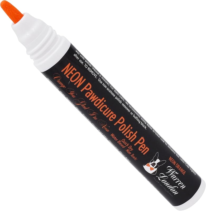 Caneta de Esmalte para Unhas de Cães Warren London Pawdicure Neon Orange, 4,7 mL