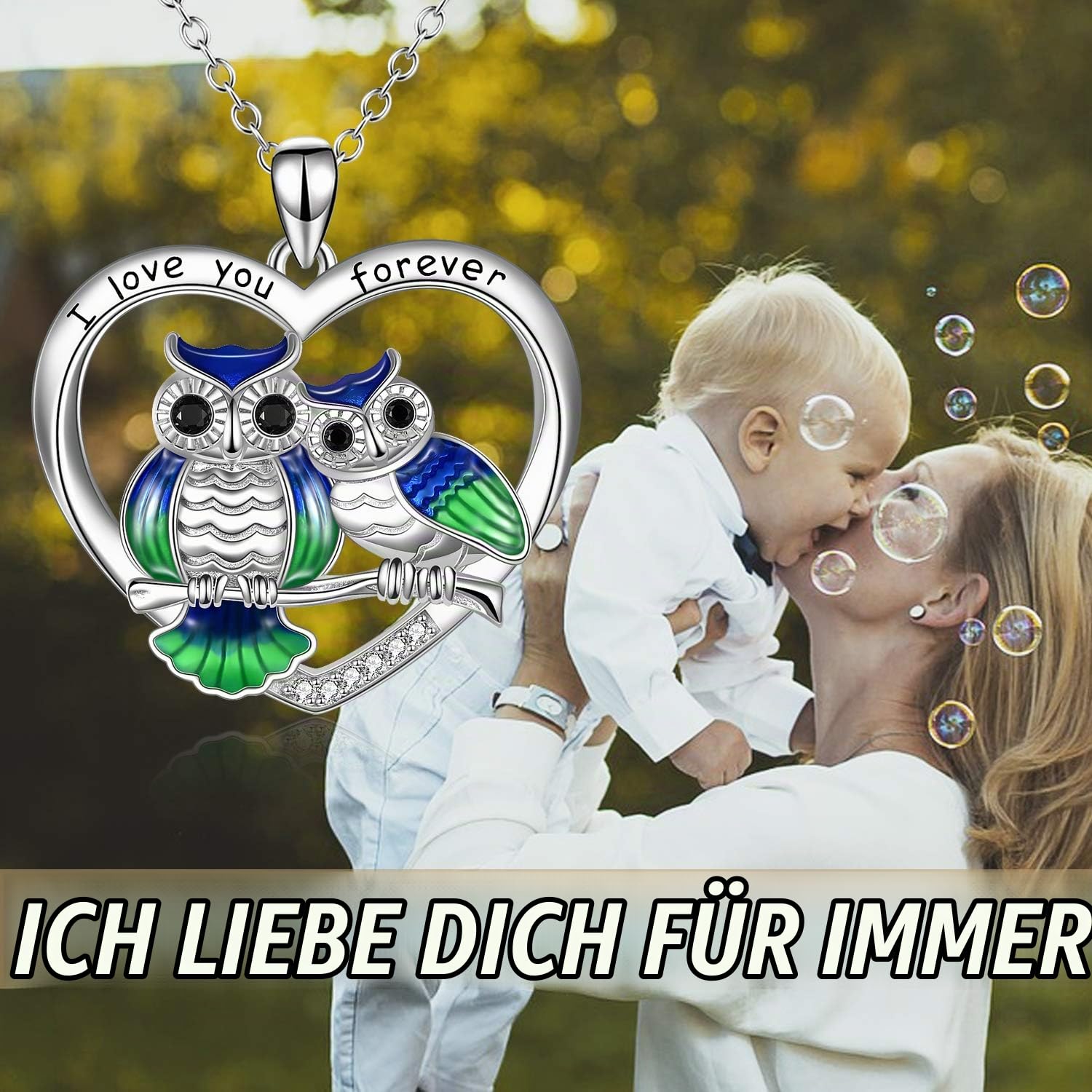 YAFEINI 925 Sterling Silber Eule Halskette Eule Liebhaber Vogel Anhänger Halskette für Frauen Großmutter Tochter Mutter