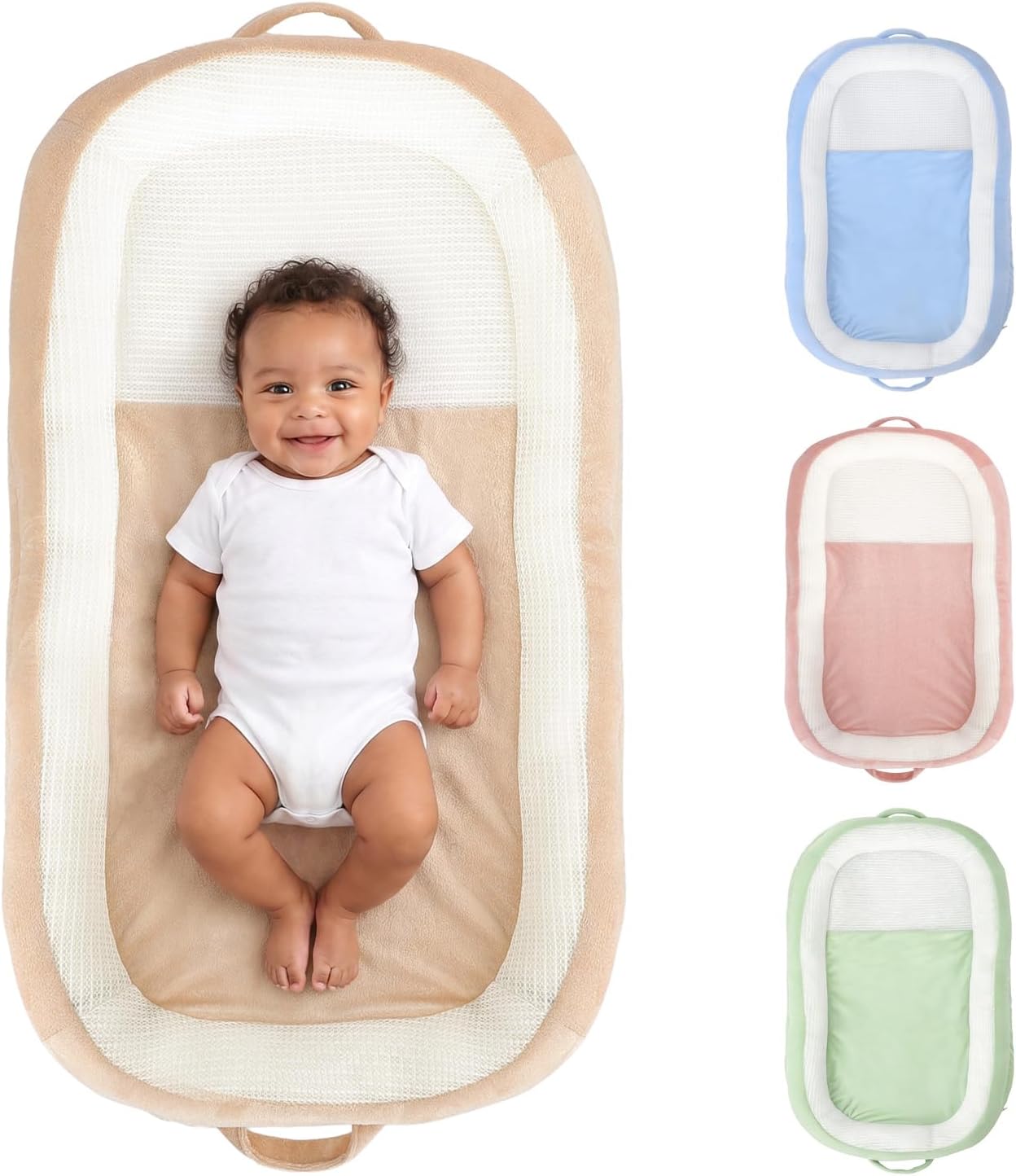 Mesh Baby Lounger, Breathable Velvet Newborn Support Cushion