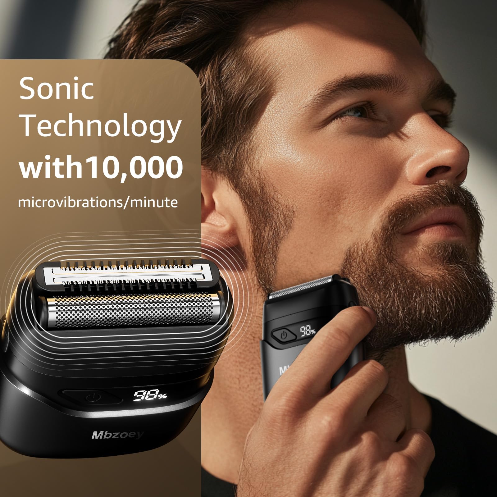 Mbzoey Electric Foil Shavers for Men: IPX7 Waterproof - Magnetic Cover