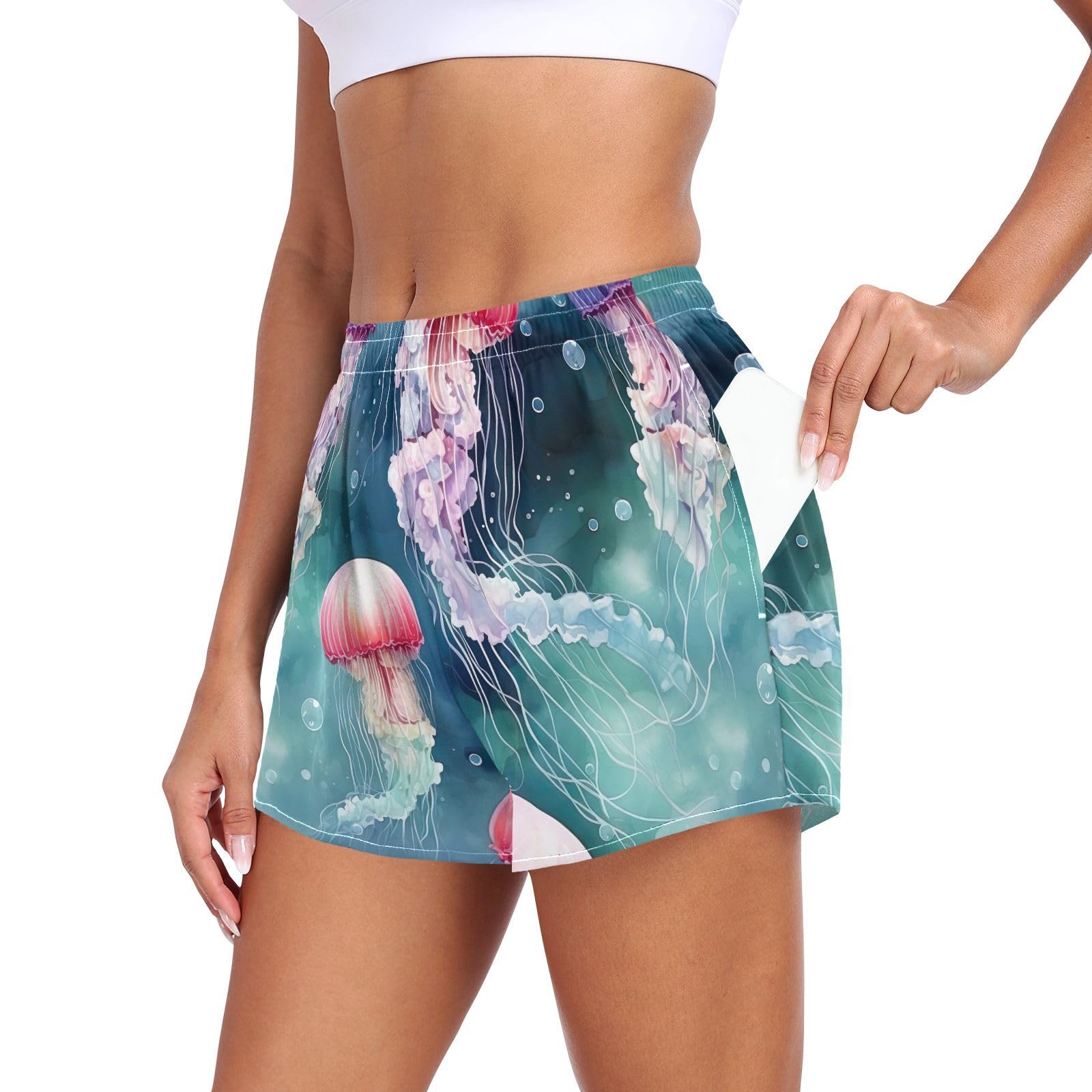 UMIRIKO Women Athletic Shorts Jellyfish Running Shorts for Women 2XL 202a5247