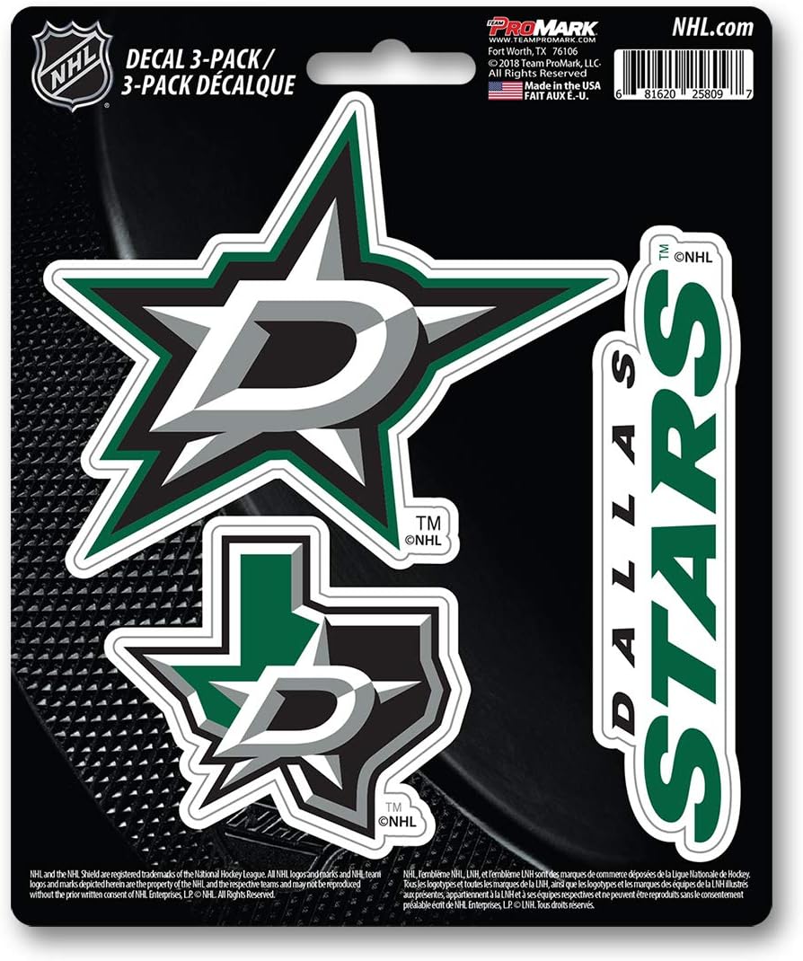 FANMATS NHL - Dallas Stars 3 Piece Decal Set, Green
