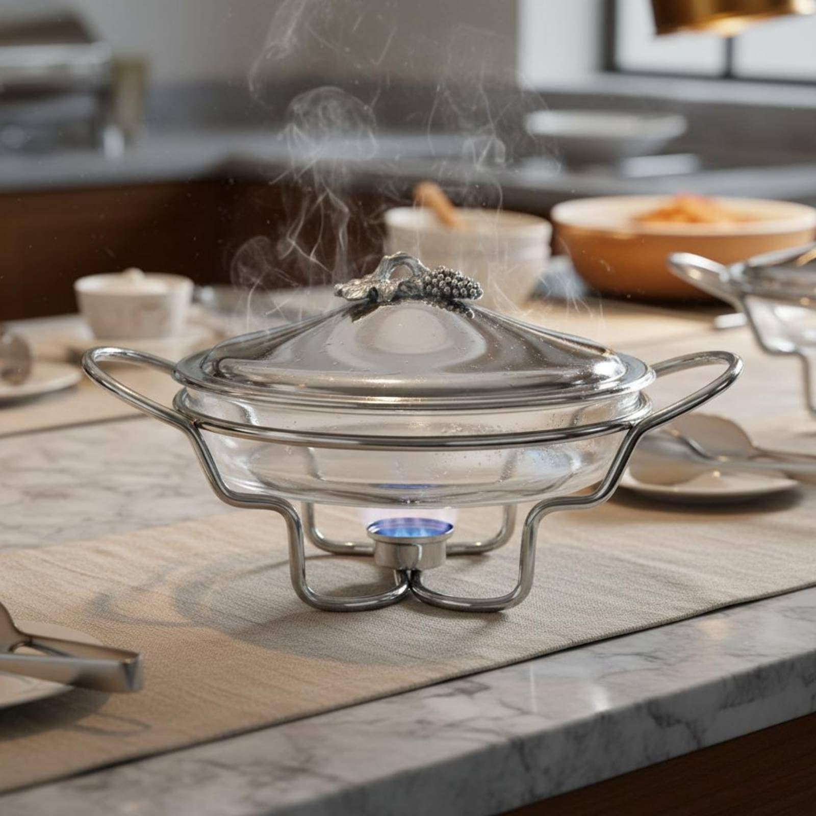 Chafing Dish in Acciaio Inox Mantiene il Cibo Caldo Chafing Dish Inox Resistente Alla Ruggine Scaldapietanze da Buffet per Alberghi