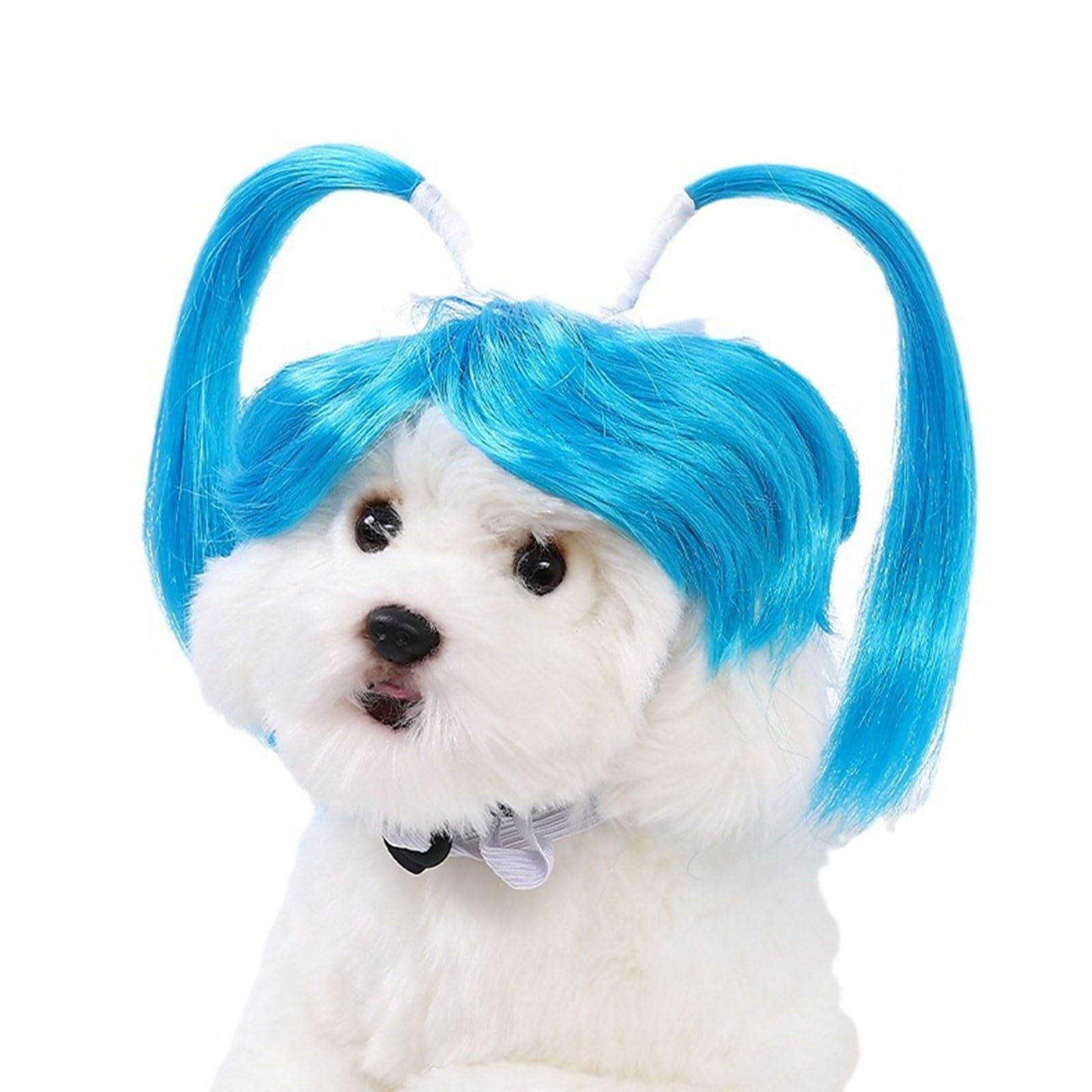 MICFENY Pet Headdress Curls Wigs Costume Dog Wigs for Small to Large Dog Party Hairpiece Halloween