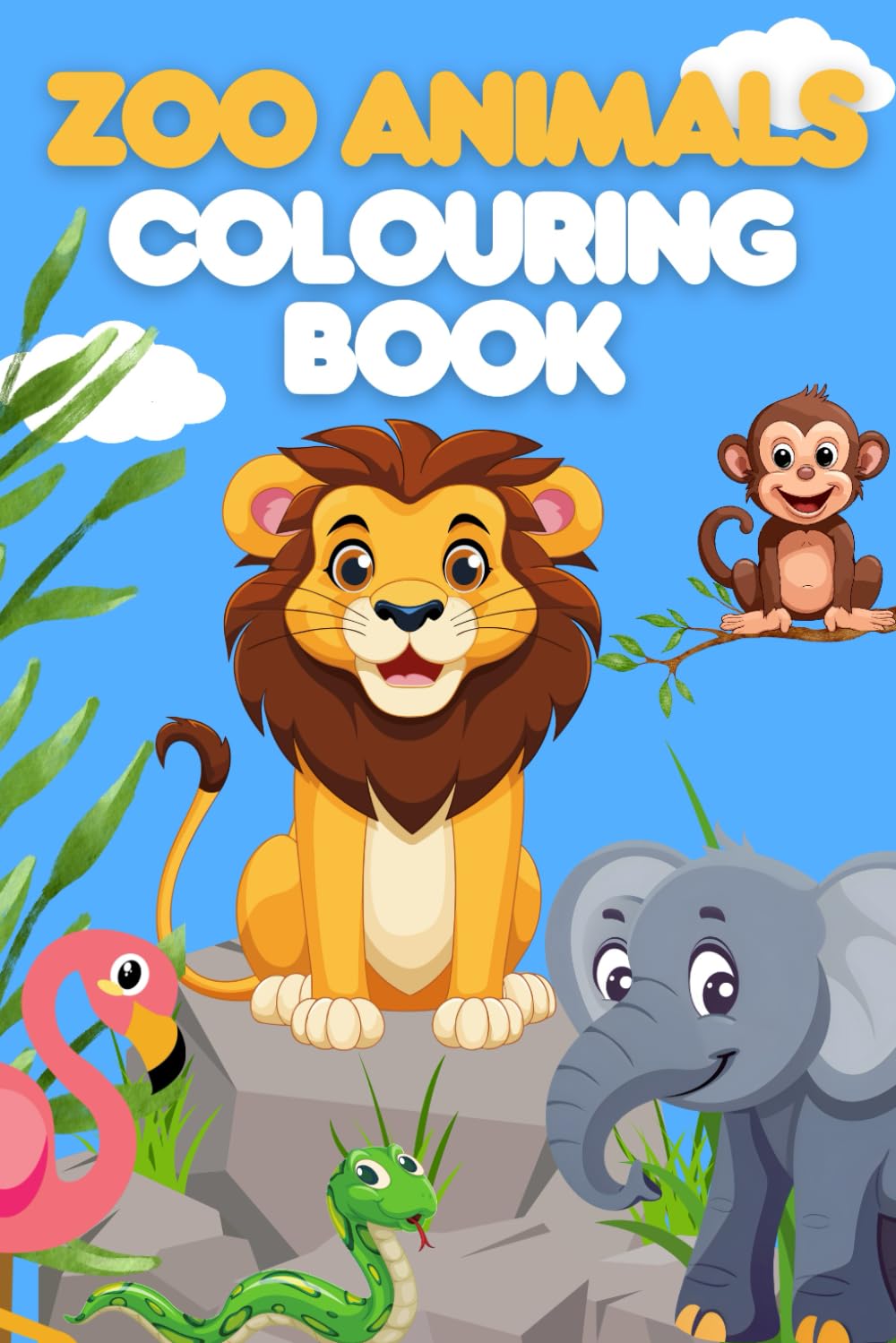 Zoo Animal Colouring Book: Fun and Easy pages to explore and colour for age 4 - 8: All the zoo favourites .. Lion, elephant, giraffe and more!