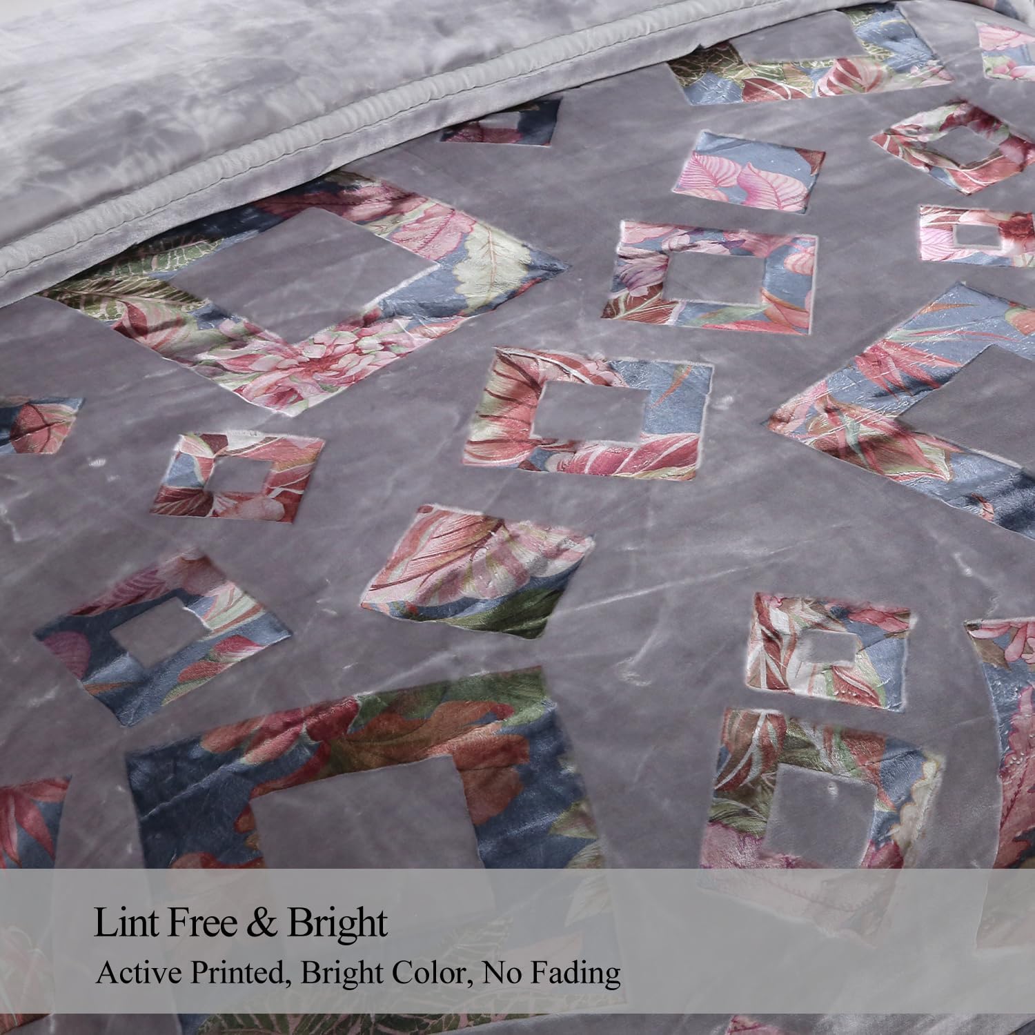 JML Plush Fleece Blanket 87" x 94", 10.5 Pounds Korean Style Mink Blanket King Size for Winter - Soft Thick Warm, 2 Ply A&B Printed Embossed Raschel (Grey Frames) - Image 6