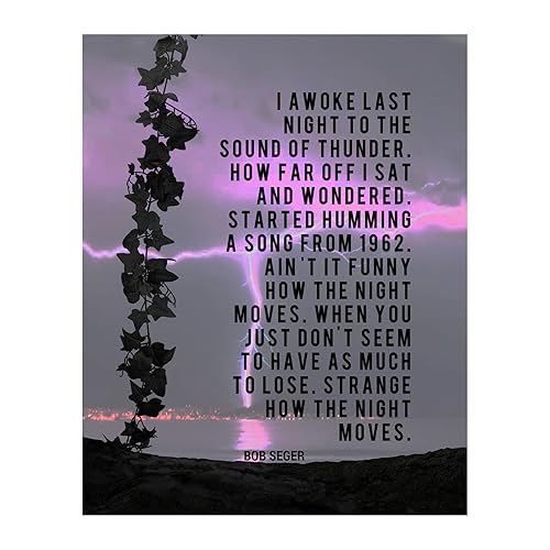 "I Awoke Last Night to the Sound of Thunder"-Night Moves Song Lyrics Wall Art Print, Modern Wall Art Decor For Home Decor, Office Decor & Studio