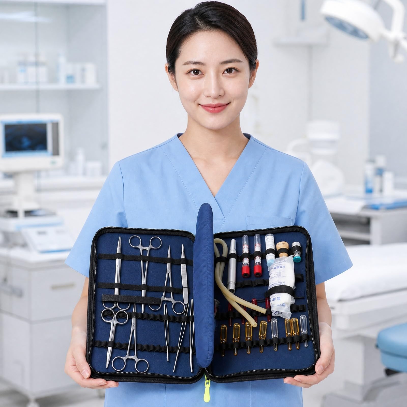 Colcolo Medizin-Organizer-Tasche wasserdicht Medizin-Tasche mit Innenfächern abwischbar Aufbewahrungstasche für Mobile Behandlung, Hausaufbewahrung