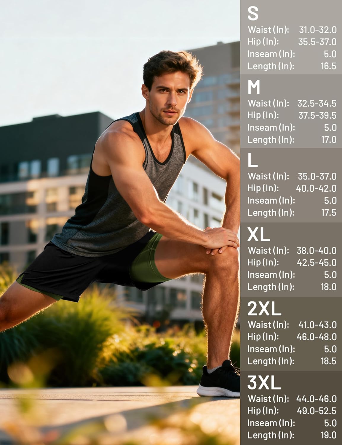 MIER Men's 2 in 1 Running Shorts with Liner 5" Quick Dry Gym Workout Athletic Shorts with Pockets, Lightweight, Breathable - Image 6