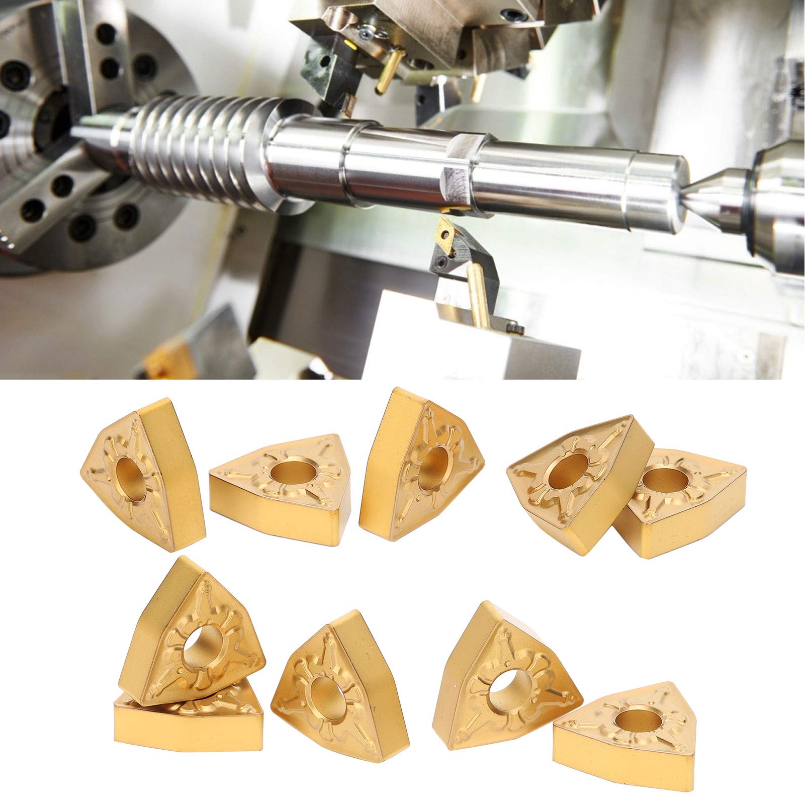 Garosa 10 piezas de torno CNC, inserto de torneado de hoja CNC, corte de hoja de carburo sólido indexable WNMG080408-TM LF9018 para el acabado de Steell,plaquitas de torneado