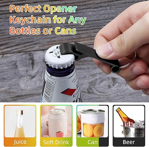 Miniatura 4 de Paquete de 200 llaveros coloridos de metal para abridor de botellas, pequeño abrelatas para fiestas (200 unidades)