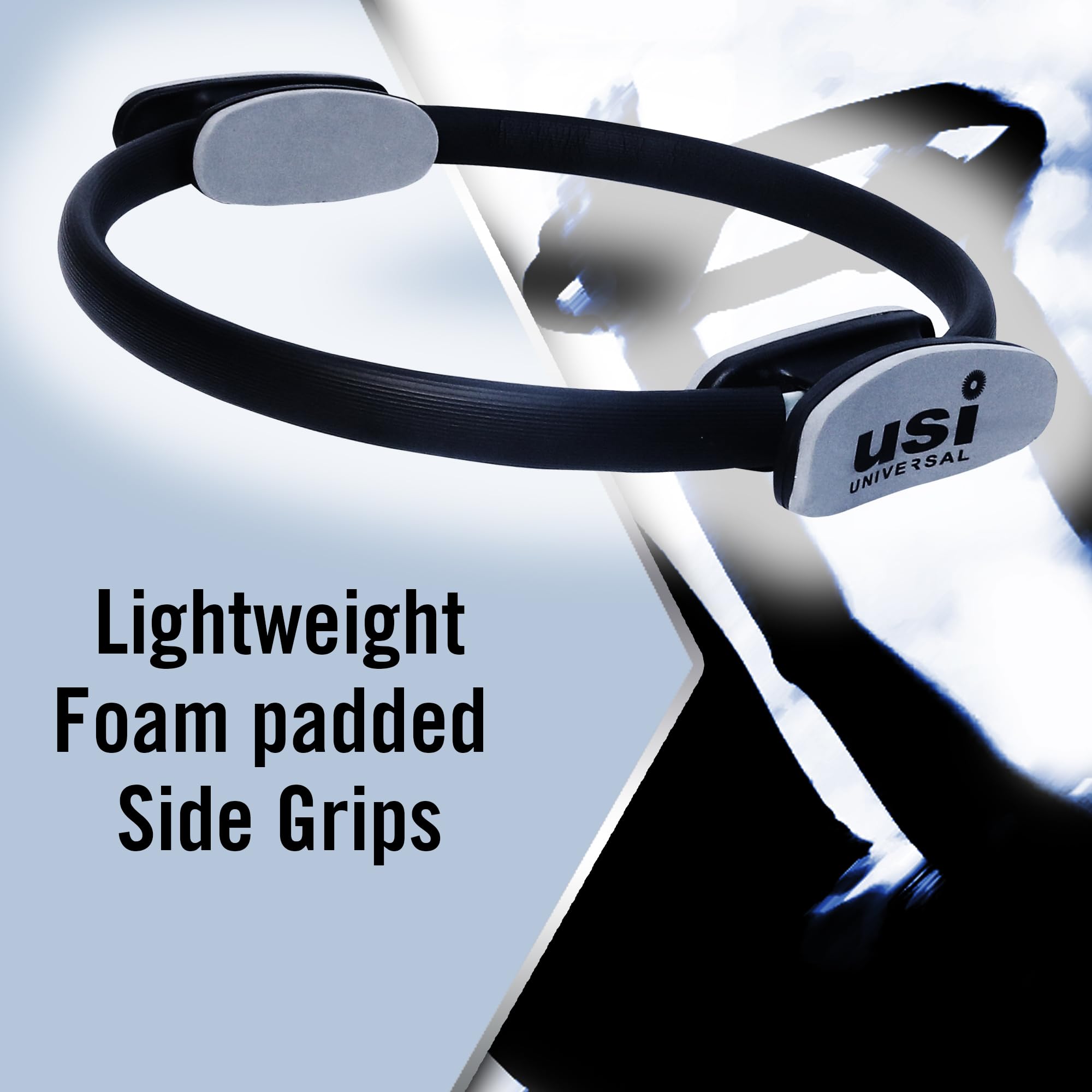 USI UNIVERSAL Pilates Ring, PLR Fitness Circle for Weight Loss, Muscle Toning, Body Sculpting, Resistance Exercise Tool for Home Workouts, 15" Fitness Circle - Lightweight & Durable Foam Padded Handle