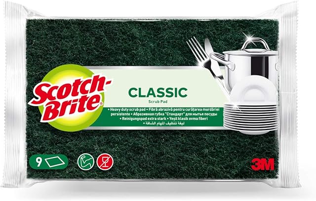 Scotch-Brite Classic Scouring Pad, 9 pieces in pack
