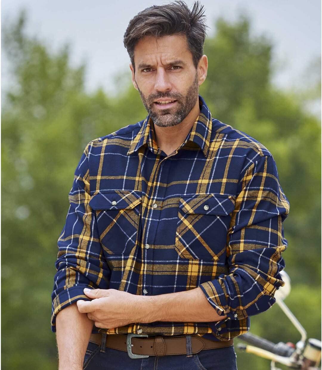 ATLAS FOR MEN - Camicia a Quadri in Flanella - Manica Lunga - Disponibile nelle Taglie Grandi