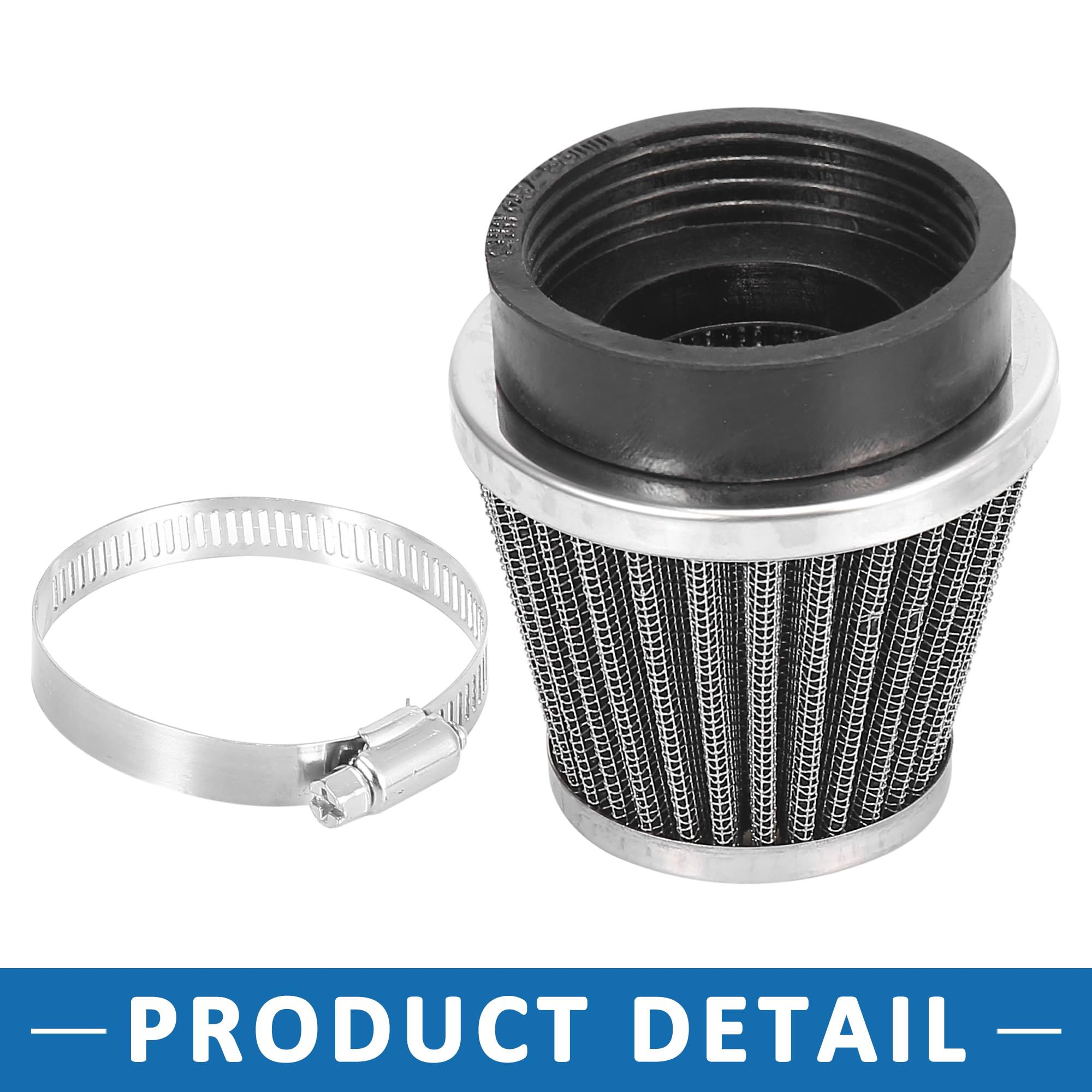 A ABSOPRO Moto Filtre à air Nettoyant Rond Conique Noir 54mm Ensemble de 4