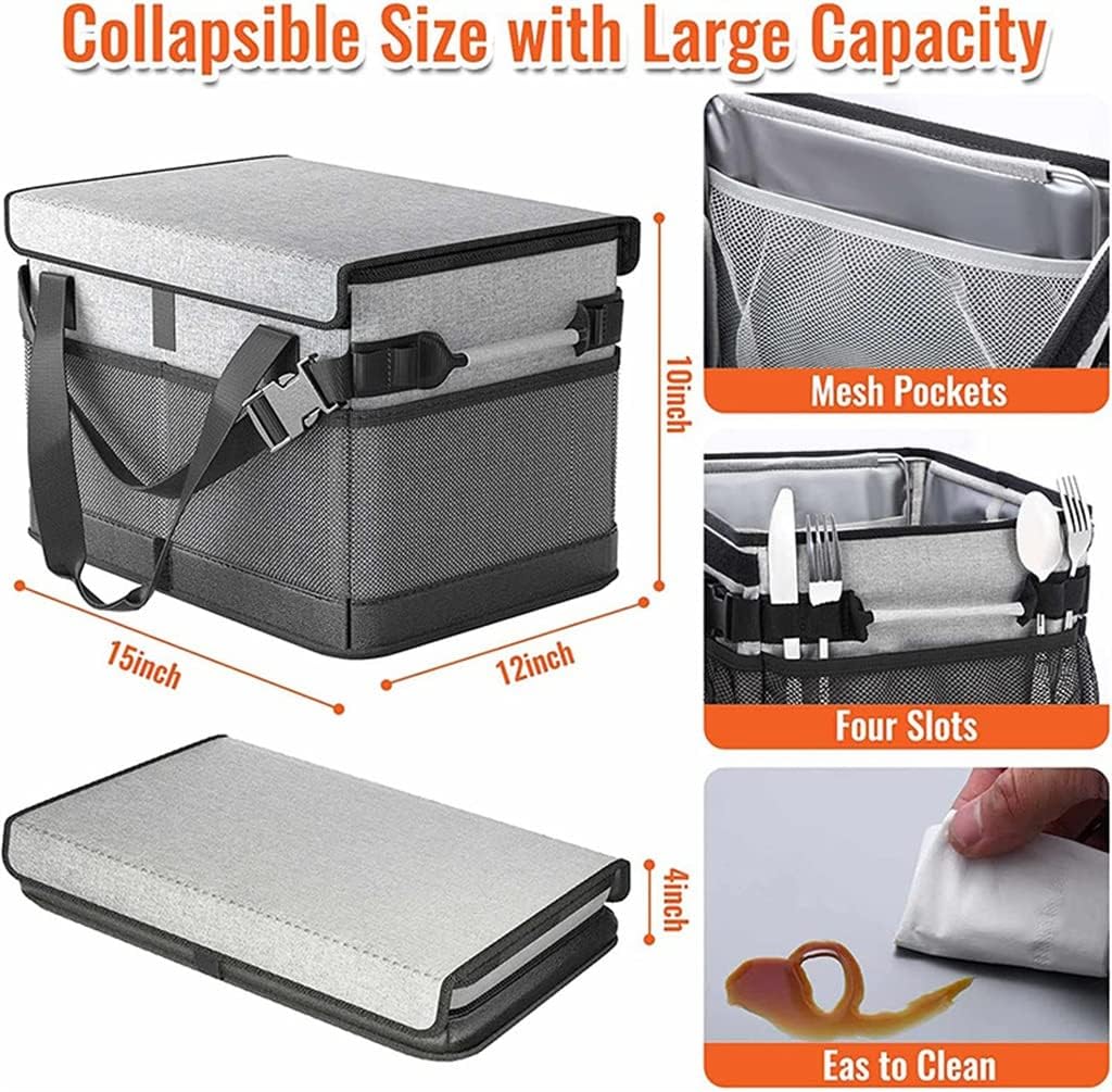 Picnic Basket Foldable Barbecue Tool Storage Bag Outdoor Camping Box image 5