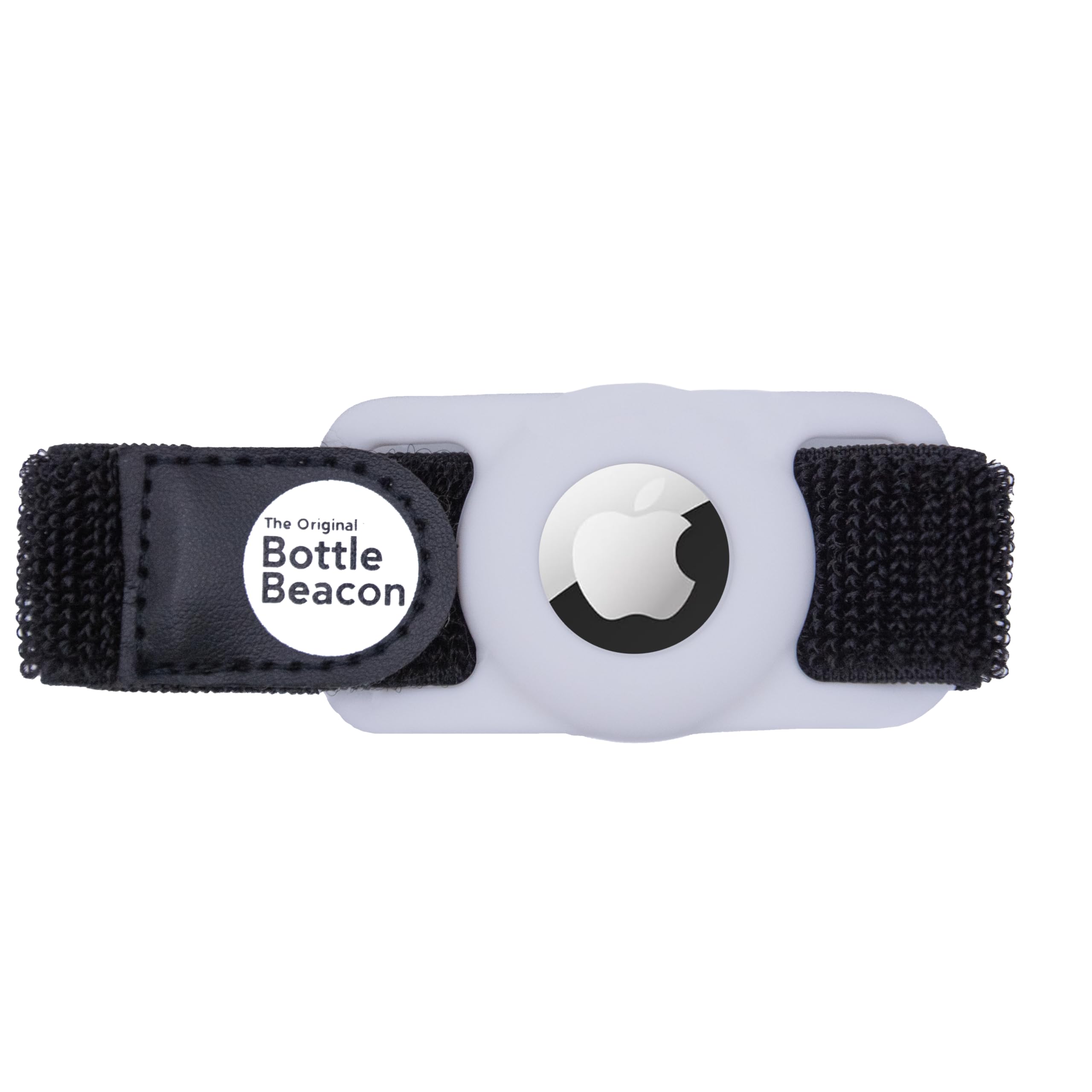 Bottle Beacon® Water Bottle Tracker Strap – Compatible with Apple AirTag, Fits Owala, Stanley, Hydro Flask, Yeti & Nalgene Bottles (White)
