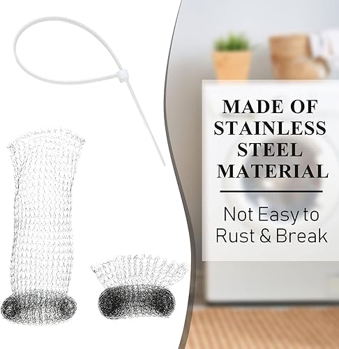 Miniatura 7 de Hotop 100 trampas de pelusa para manguera de lavadora con 100 bridas para cables, filtro de malla de lavandería, filtro de manguera de lavadora,