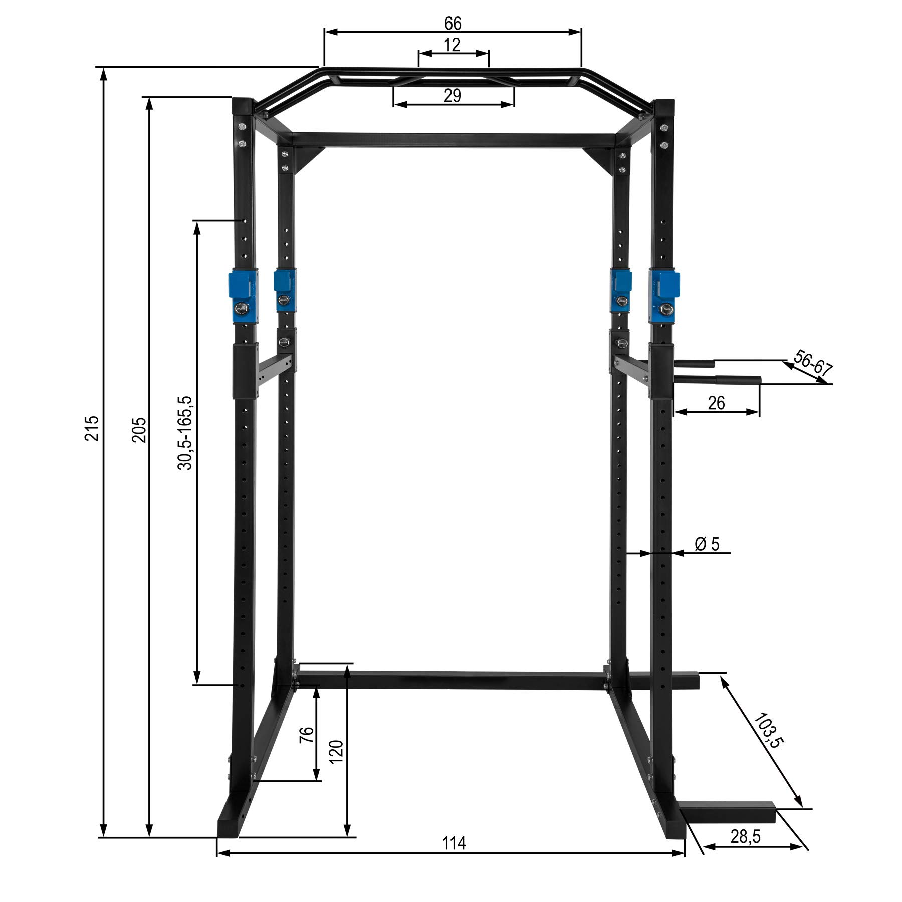 tectake Station de Musculation Cage de Musculation | Double Barre de Traction | Barres à dips emboîtables - diverses Couleurs et modèles