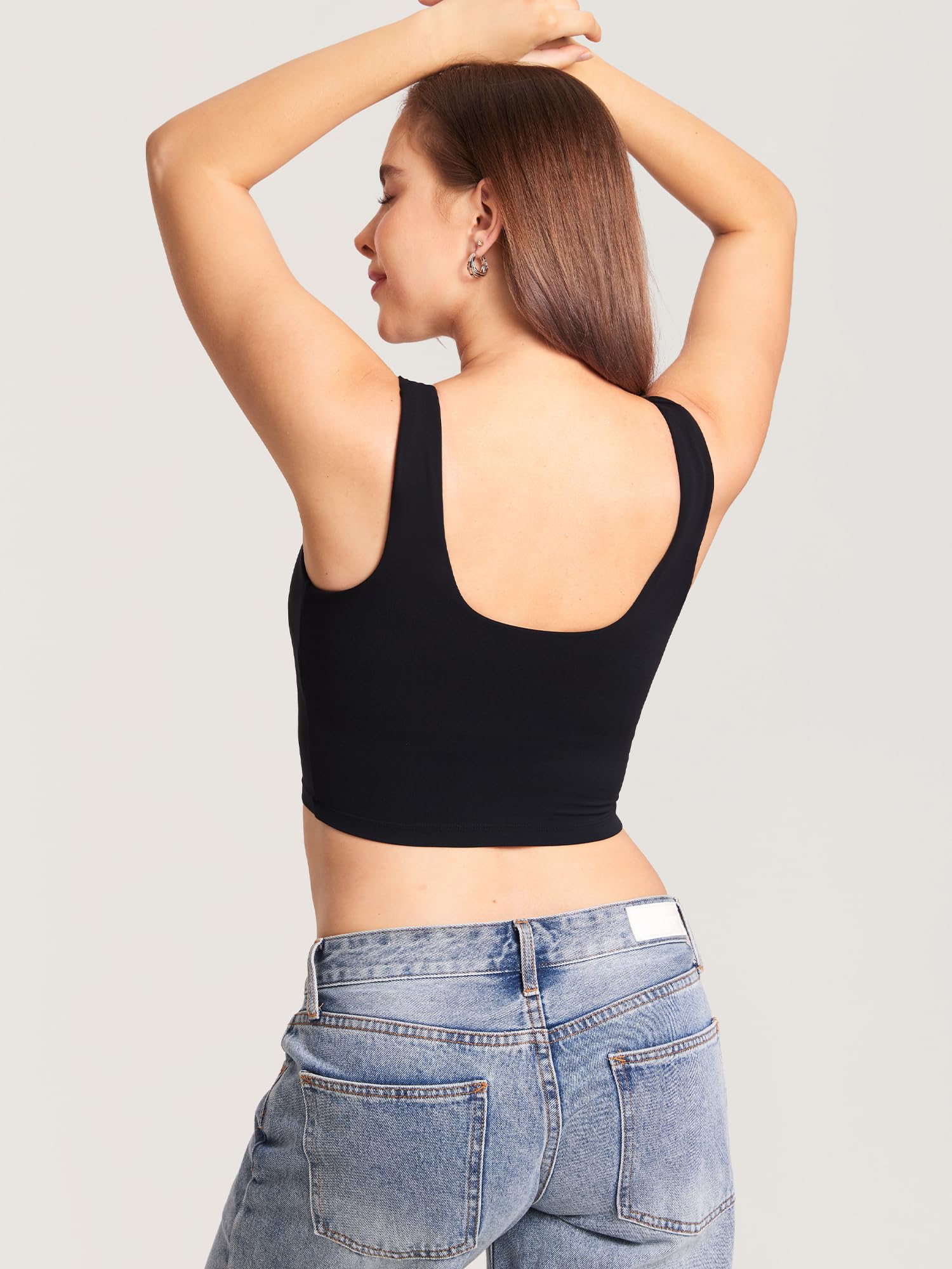 MOMANDA Damen Pump Still BH Longline ohne Bügel Sports Crop Top für Schwangerschaft Workout