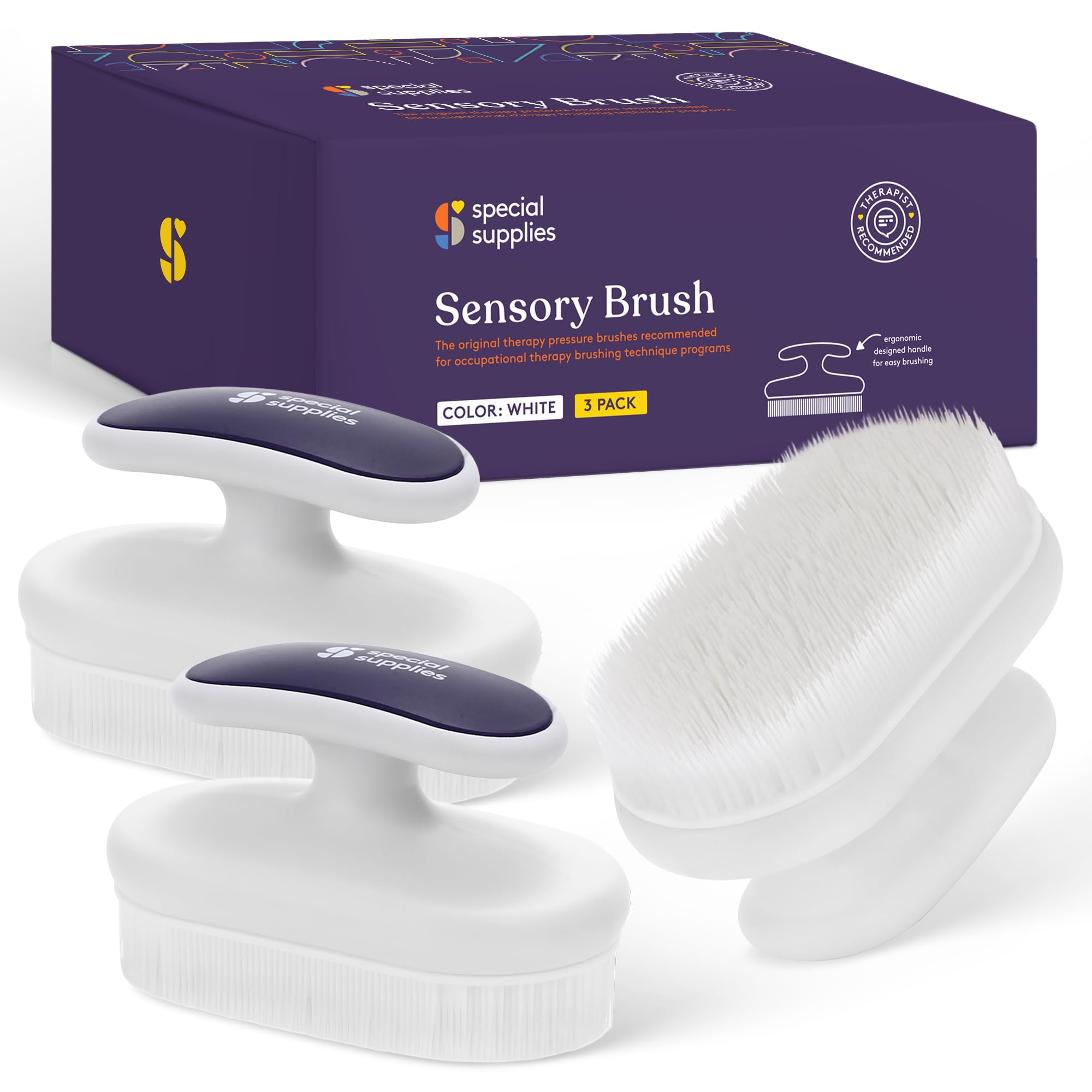 Special Supplies Sensory Brush Therapressure Therapy Brush for Occupational and Sensory Brushing, Stimulating, Calming Tools for Kids and Adults, Soft