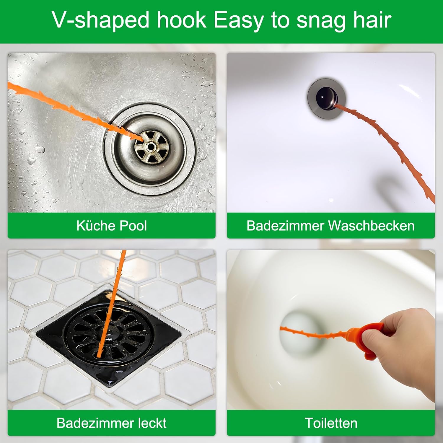 5 Pcs Hair Drain Clog Remover Tool,Hair snake Tool Opener | Flexible Pipe Clog Remover Tool for Toilet, Kitchen Sink, Bathroom Tub, Shower, Sewer