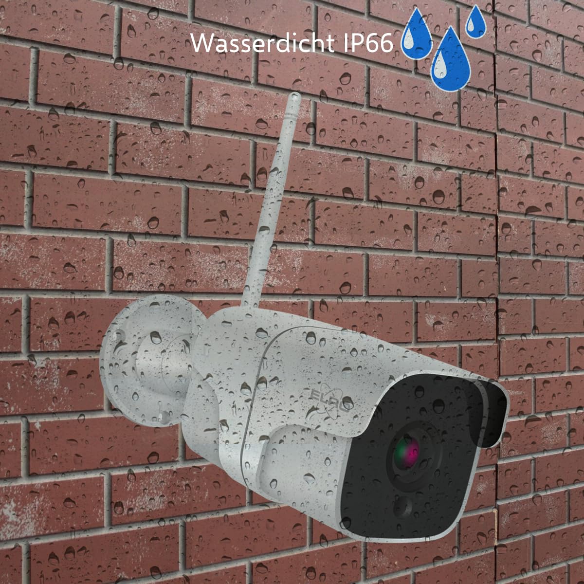 ELRO CO7000 WiFi IP kamera bezpieczeństwa Full HD 1080p, do użytku na zewnątrz, wykrywanie ruchu, widoczność w nocy, wodoszczelność IP66