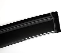 Vista 5 de Deflector de ventana lateral, protector de lluvia, montaje exterior, cinta inastillable, color humo oscuro, 4 persianas de ventana aptas para Jeep