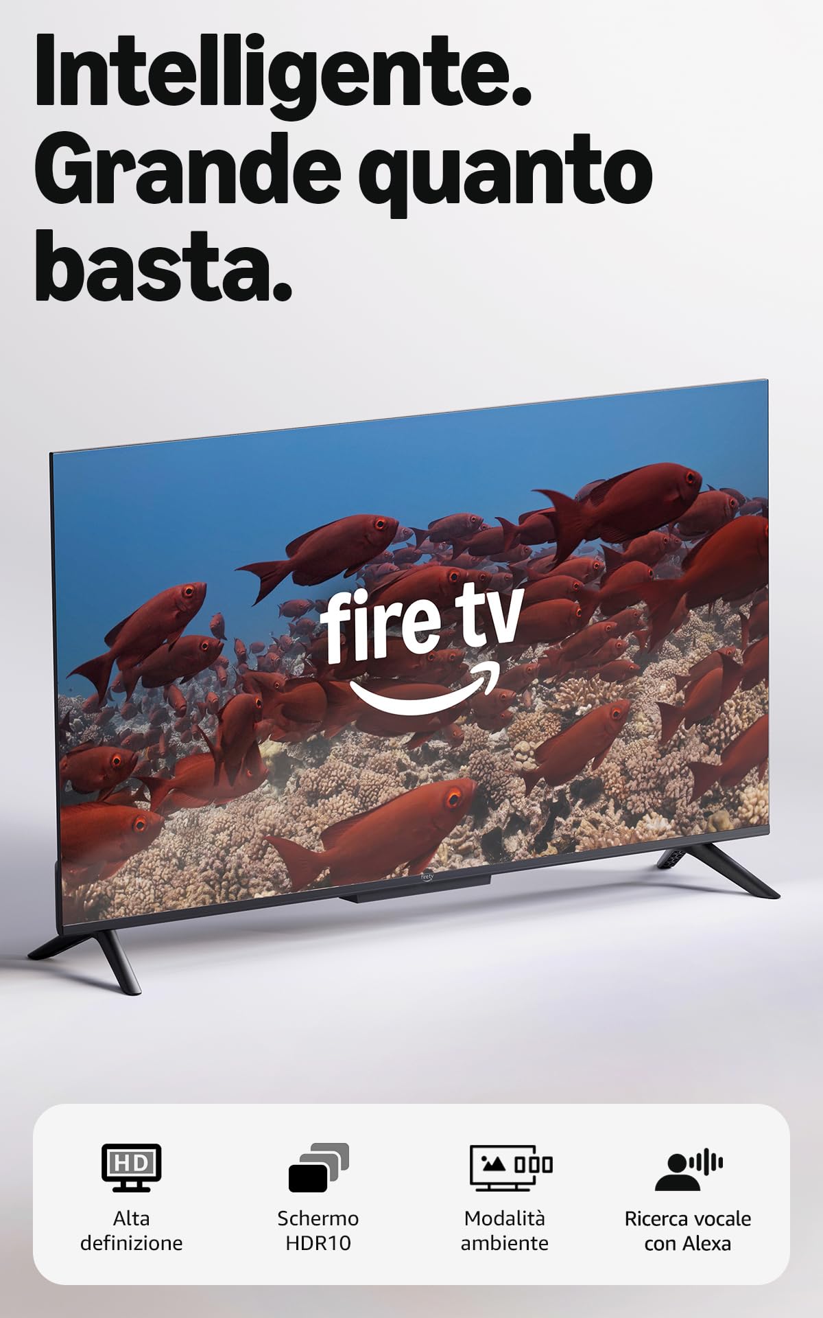 Amazon Ember Serie 2 da 40" con Fire TV (ultimo modello), smart TV HD con Telecomando vocale Alexa | Enhanced Edition, streaming veloce, Dolby Audio, modalità ambiente, TV in diretta gratuita