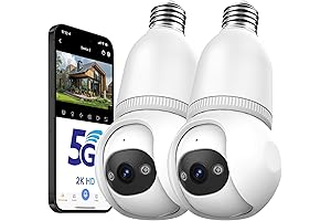 Wi-Fi Light Bulb Security Camera - 360° AI Smart Home Camera Outdoor
