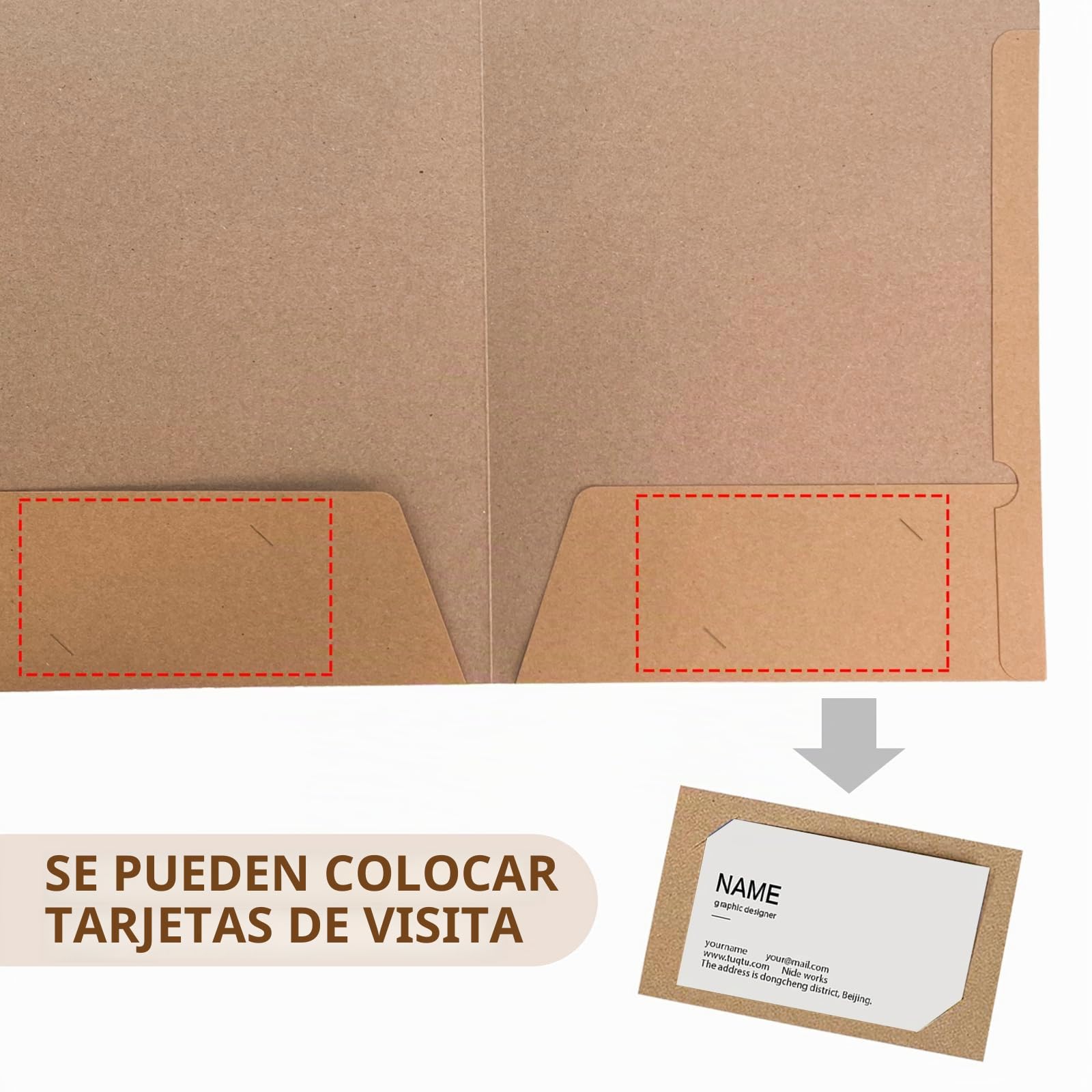 12 Piezas Carpeta Kraft A4, para Llevar Documentos, Presentaciones, Contratos o Informes (Marrón)
