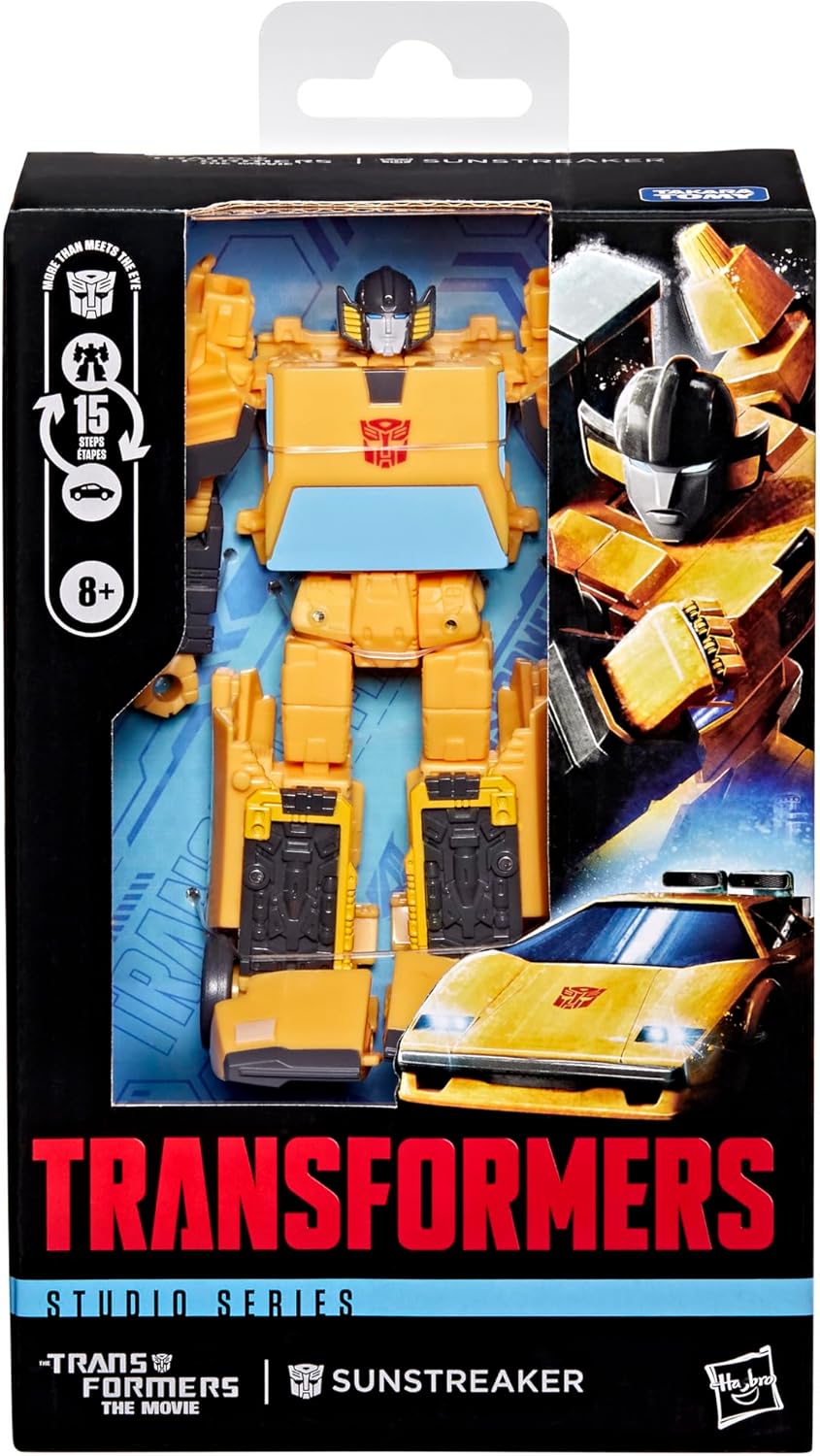 Transformers Studio Series The The Movie Sunstreaker Deluxe Class 4.5-Inch Converting Action Figure, Robot Toys for Ages 8+