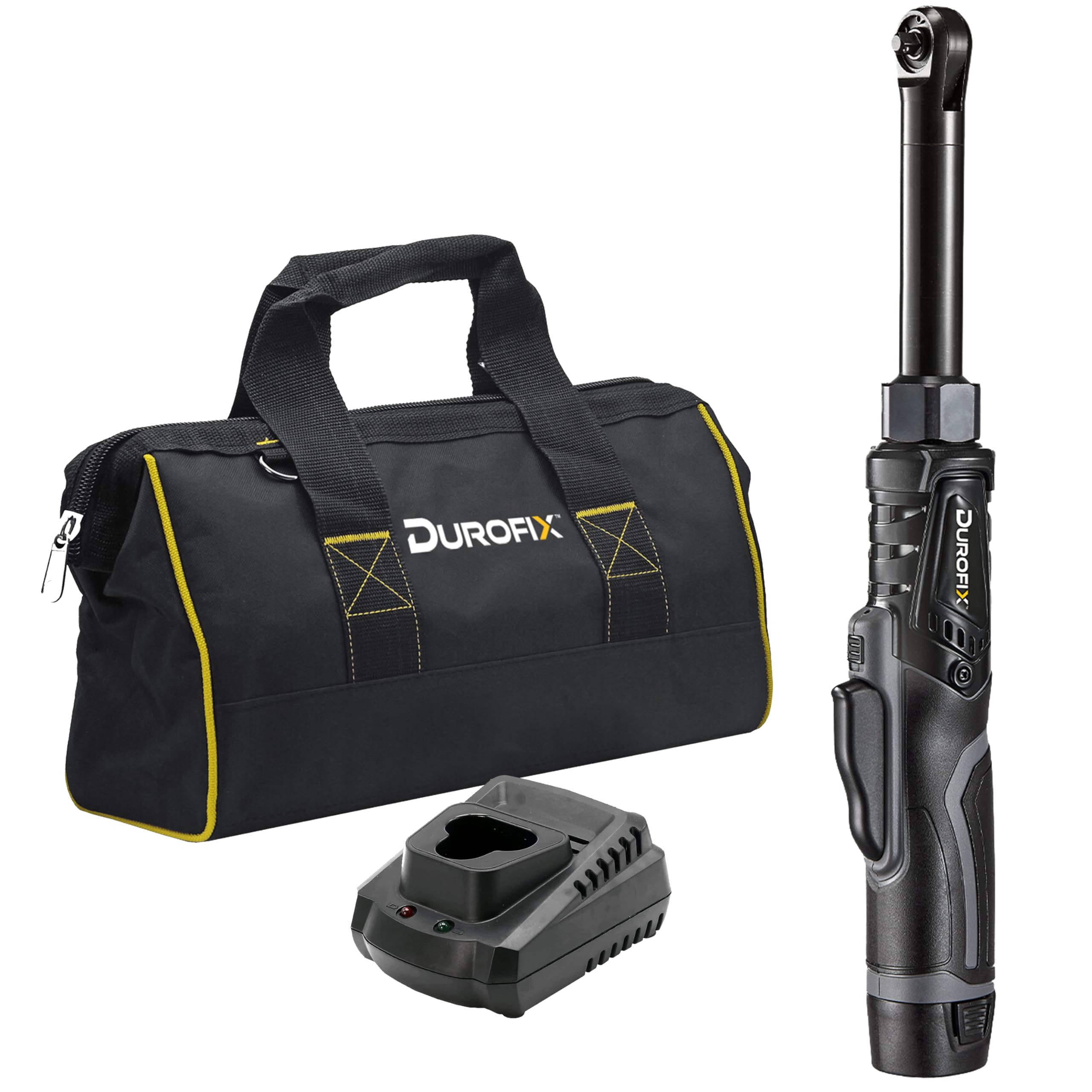 Durofix Rw1221-2Pgc G12 12V Li-Ion 1/4" Brushless Extended Ratchet Wrench Kit from B&Q
