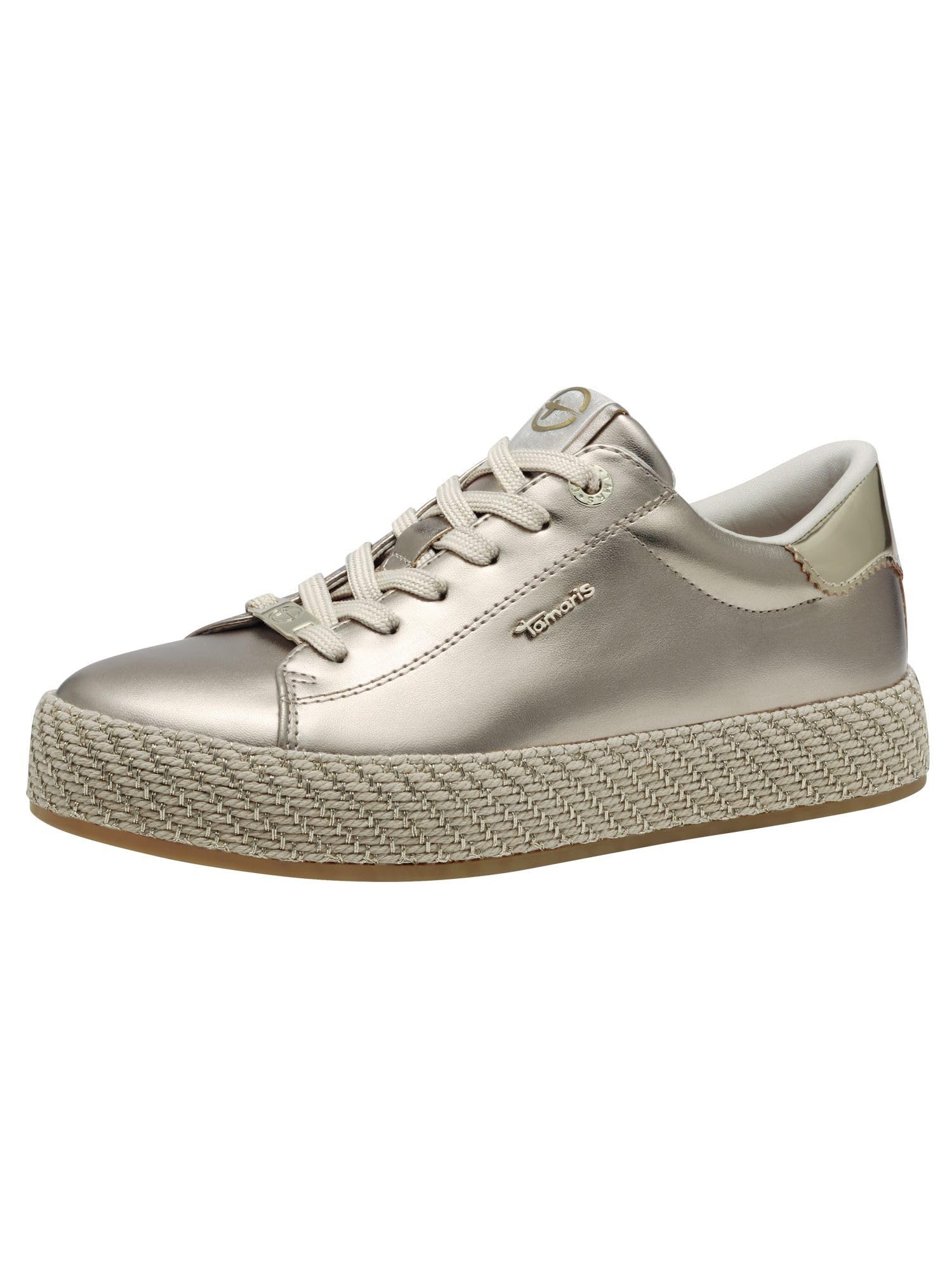 Tamaris Schnürer Damen Vegan sportlich metallic,EU 36