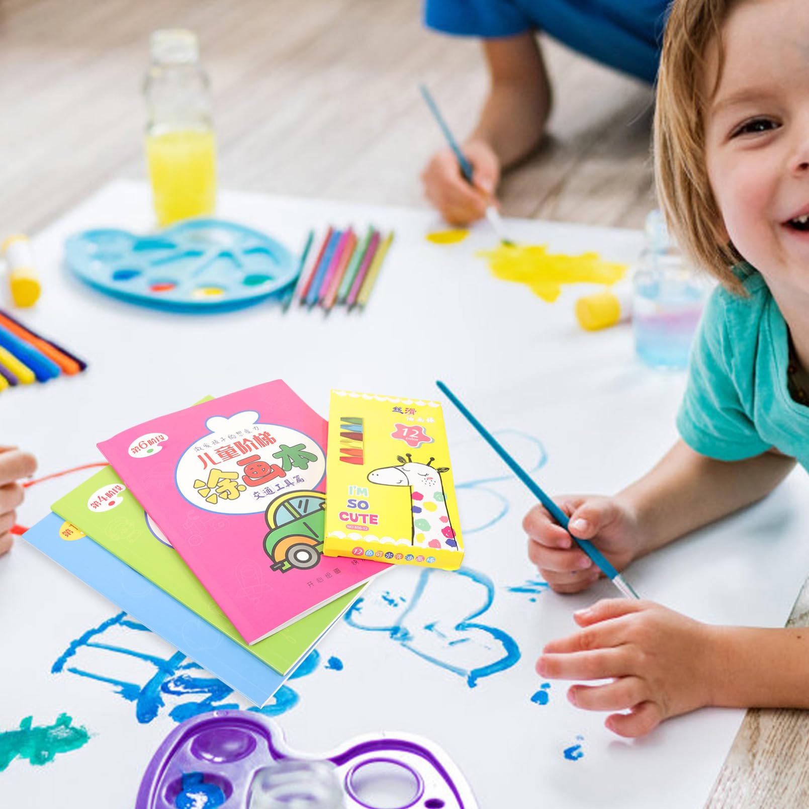 Operitacx Libro Da Colorare Per Ragazzo Ragazza Piccoli Motivi Di Cartoni Animati Album Da Colorare Pastelli Cera Regalo Per Ragazzo Ragazza