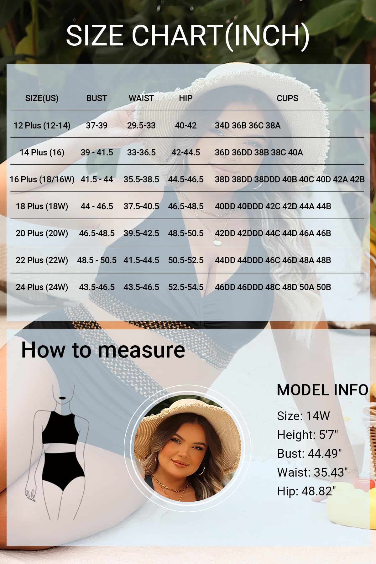 Yonique Damen-Bikini, Übergröße, hohe Taille, Bademode, Bauchkontrolle, Zweiteilige Badeanzüge