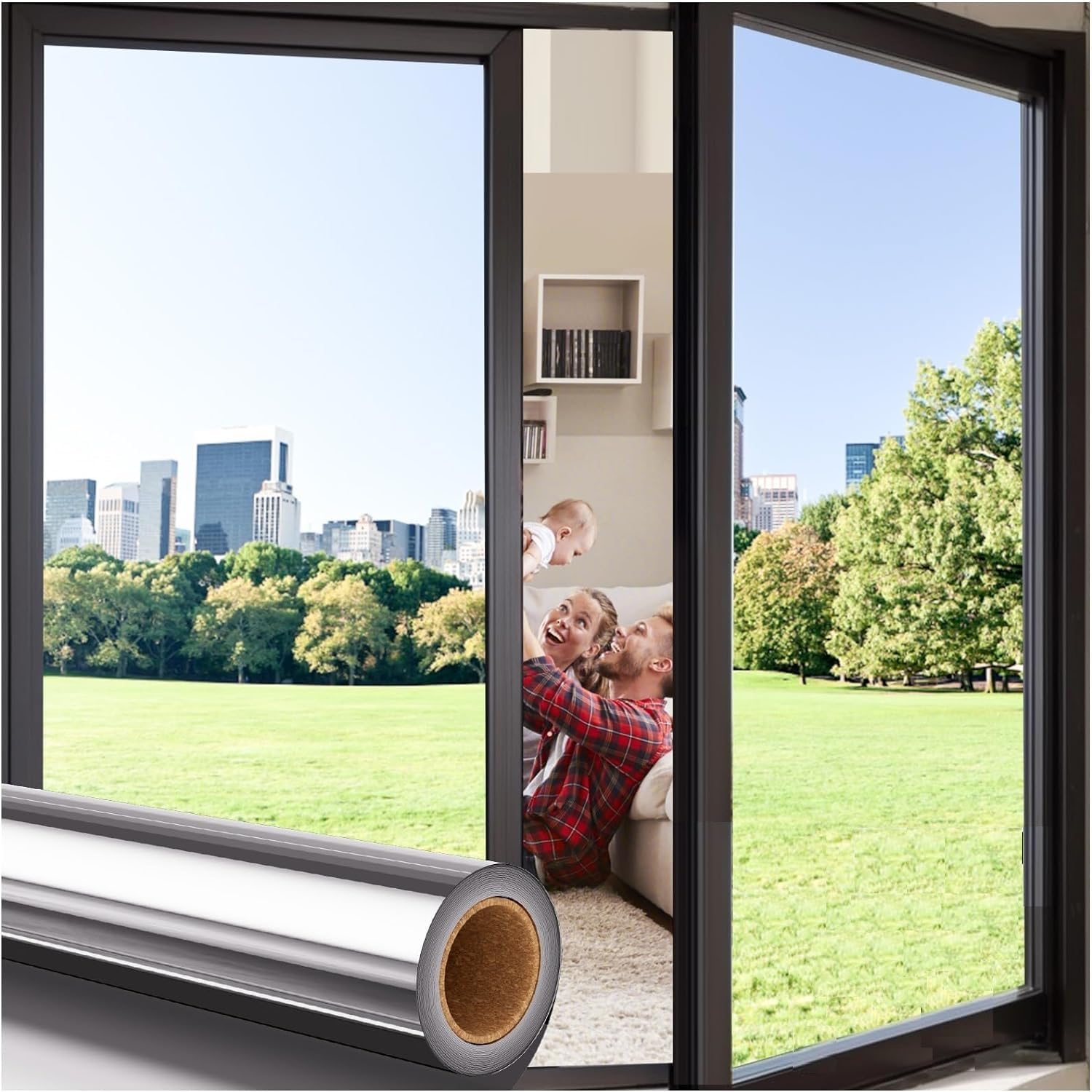SUPERFAB™ Silver Glass Window Sticker Film Mirror Effect Tint Glass Covering for Home Office, Daytime Privacy Protecting Reflective Heat Control Anti UV Door Sticker (20" X 193") (B0D183QBG9) Amazon Price History, Amazon Price Tracker