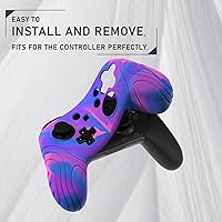 Vista 5 de PlayVital Samurai Edition - Funda protectora ergonómica de silicona para Nintendo Switch Pro, suave y antideslizante, protector de agarre