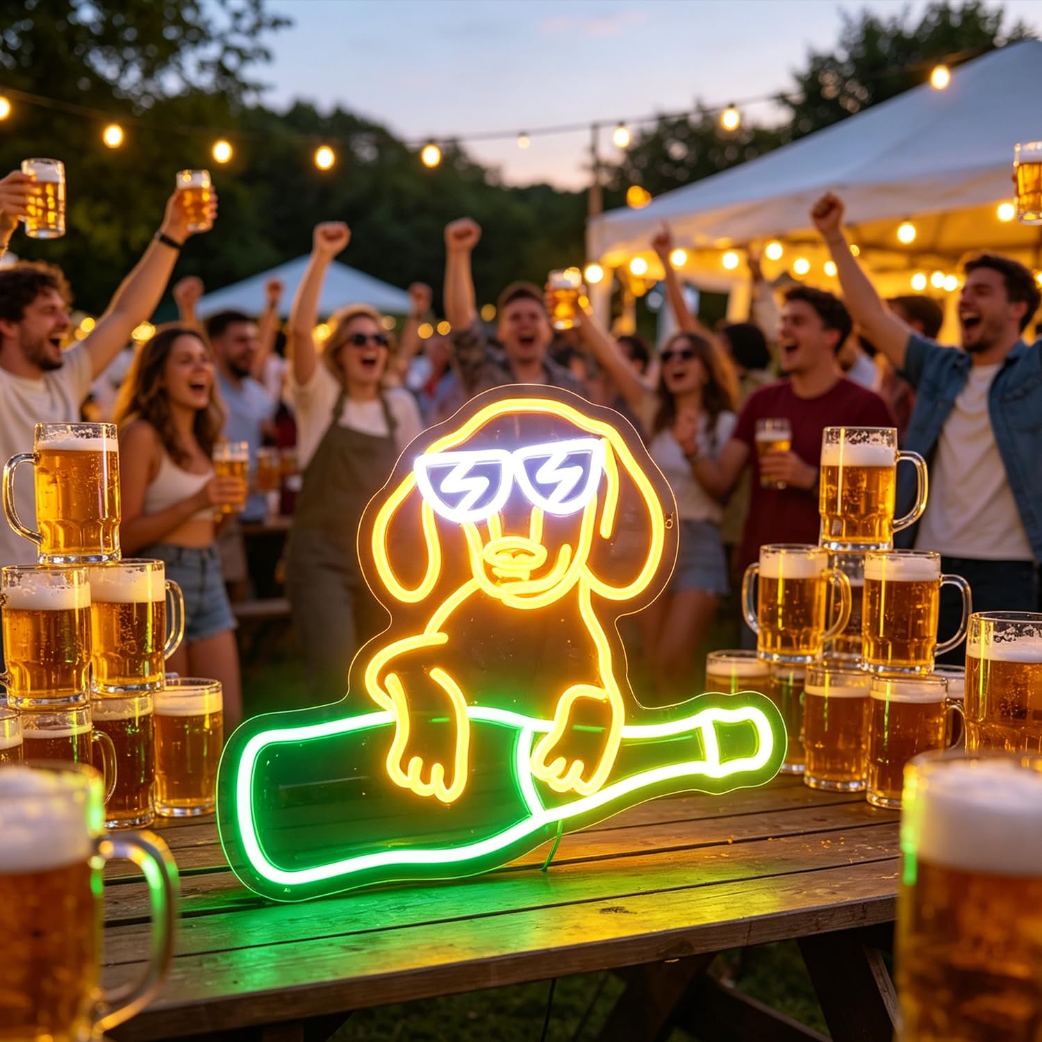 Neonschild Hund Dackel Geschenk für Weinliebhaber Wanddeko Tierzimmer Wanddekoration Kinderzimmer Wanddeko Kinderzimmer Kunstdekoration