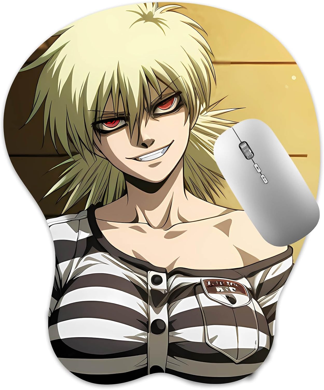 3D Mouse Pad with Soft Gel Wrist Rest, Anime Manga Gaming Boob Pad, Anti-Slip Mouse Mat, Seras