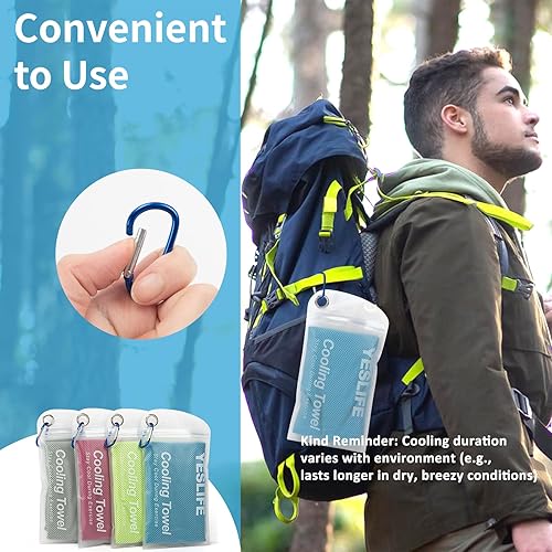 Miniatura 2 de YESLIFE Paquete de 4 toallas refrescantes de 40 x 12 pulgadas, toallas de gimnasio para hombres y mujeres, toallas de entrenamiento suaves y