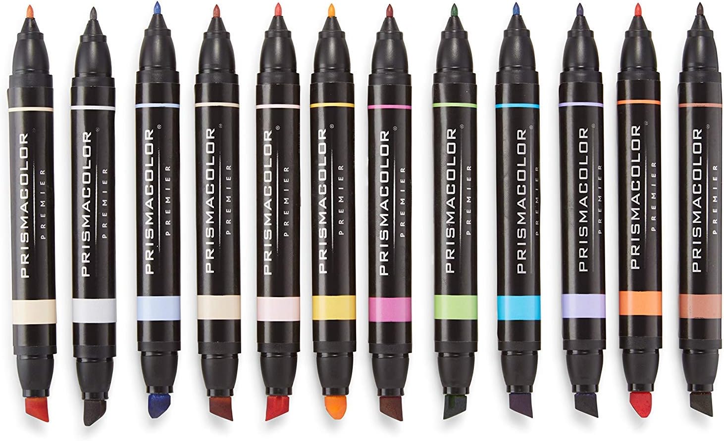Prismacolor Premier Double-Ended Art Markers, Fine And Chisel Tips, Manga Colors, 12 Count - Adult Coloring, Art Supplies