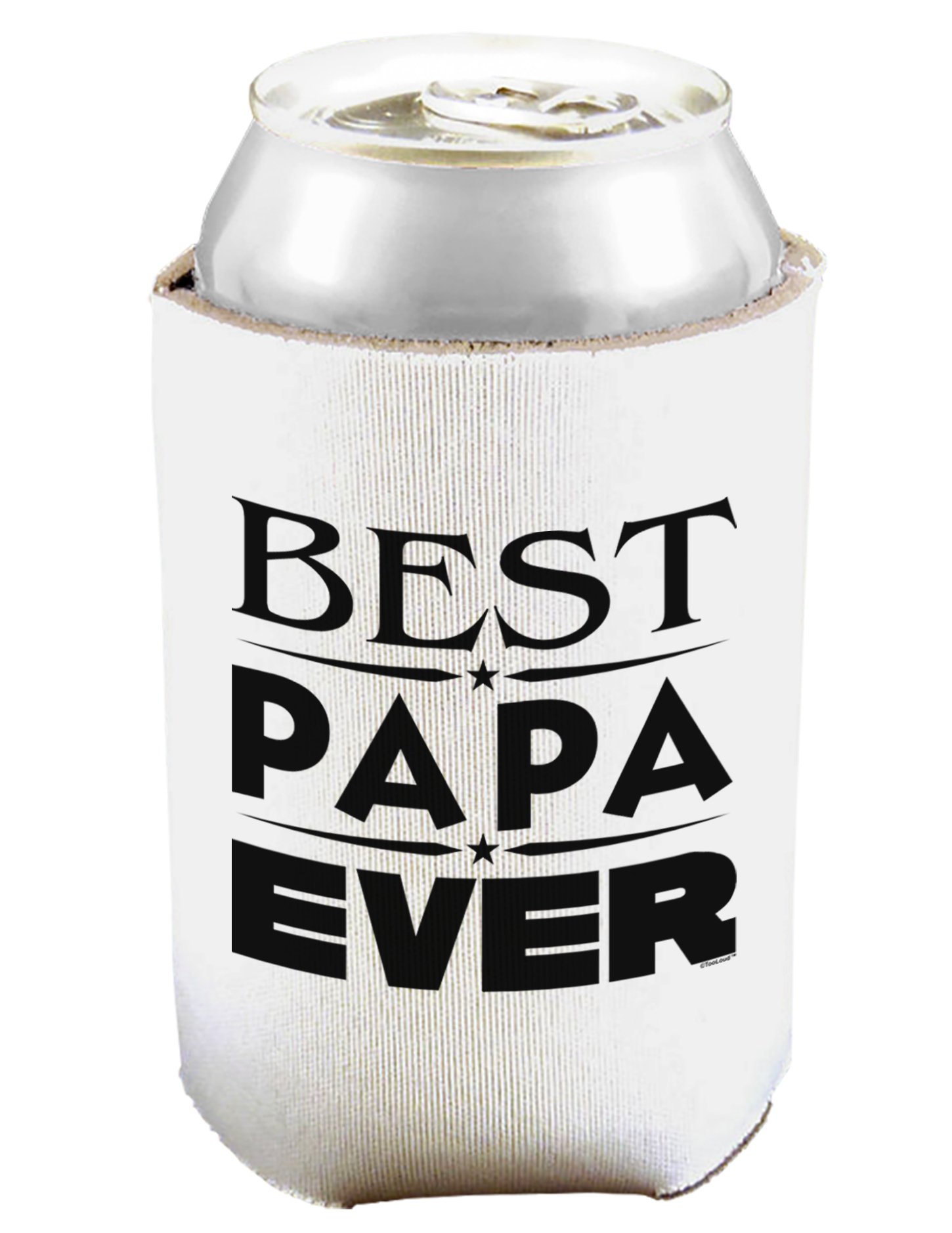 Best papa cozy Ever Can and Bottle Insulator Cooler - White 2 PACK