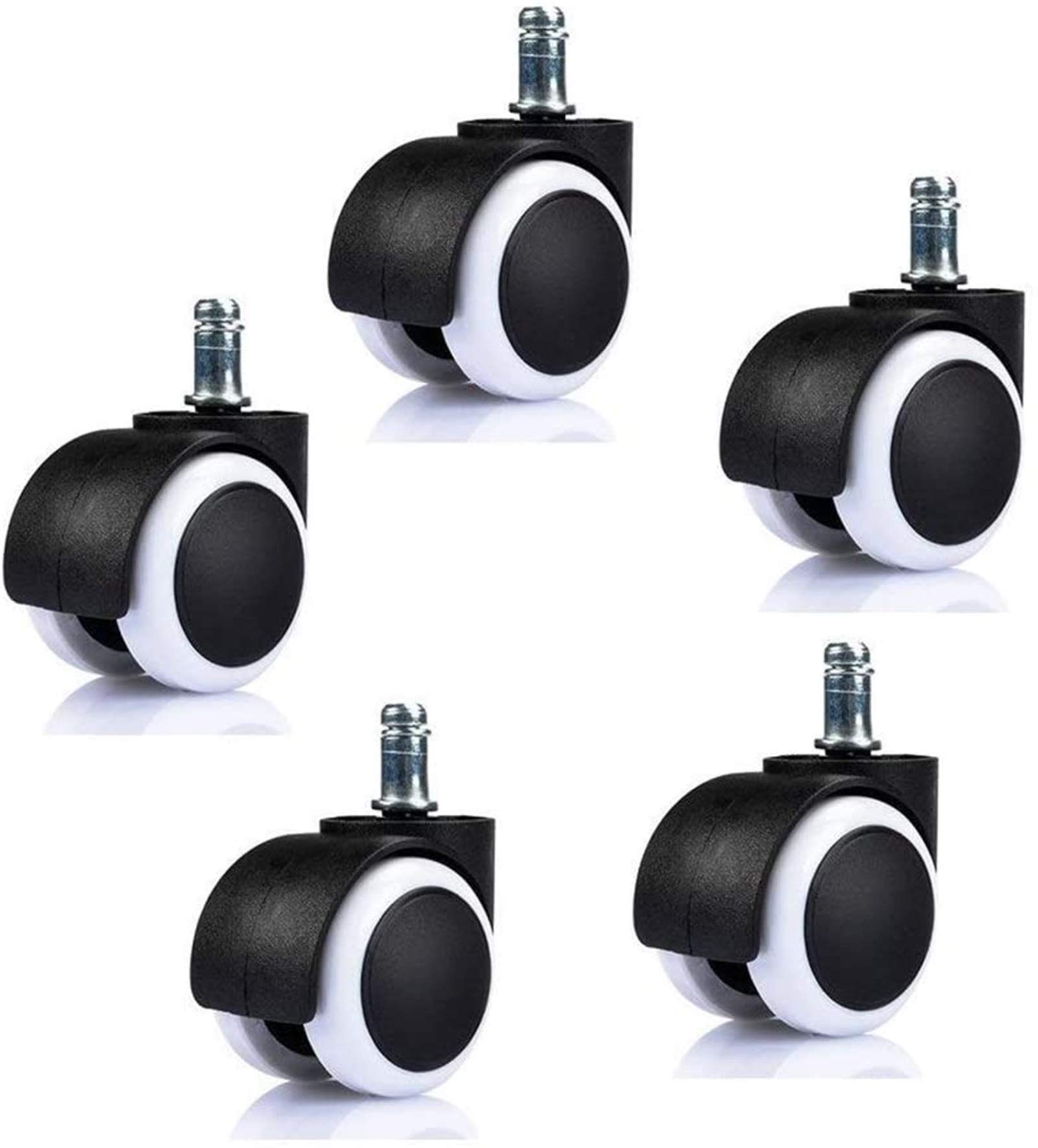 Carrito for Muebles 5pcs 5 0mm Universal Mute Caster Silla de Ruedas Ruedas for Sillas De Oficinas En Blanco Y Negro 360 Grado Silla giratoria Ruedas Ruedas de plástico Componentes móviles