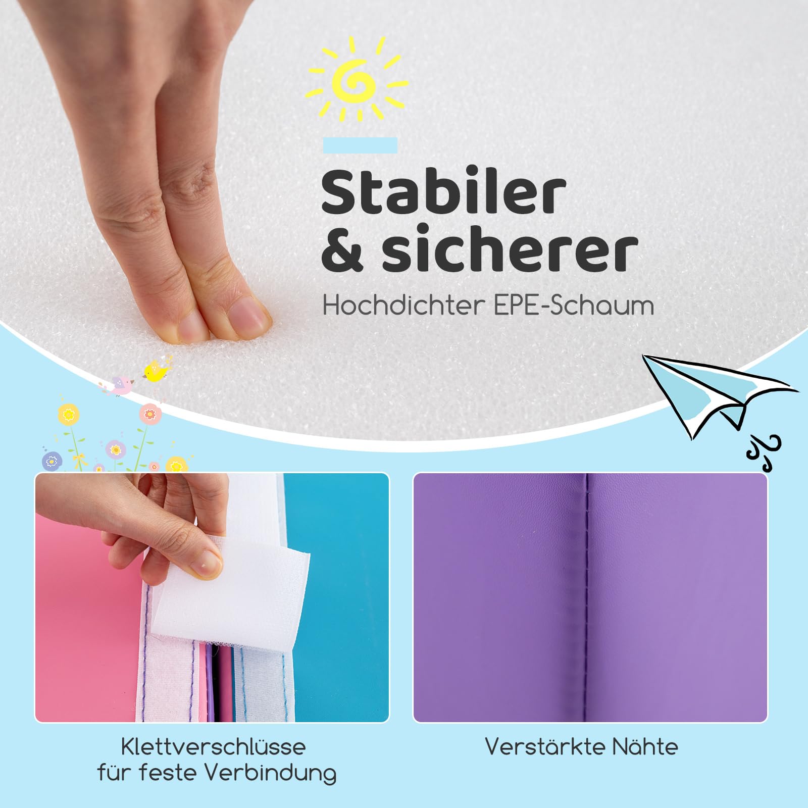 Costway 6-dlg. schuimbouwstenen voor kinderen indoor, zachte