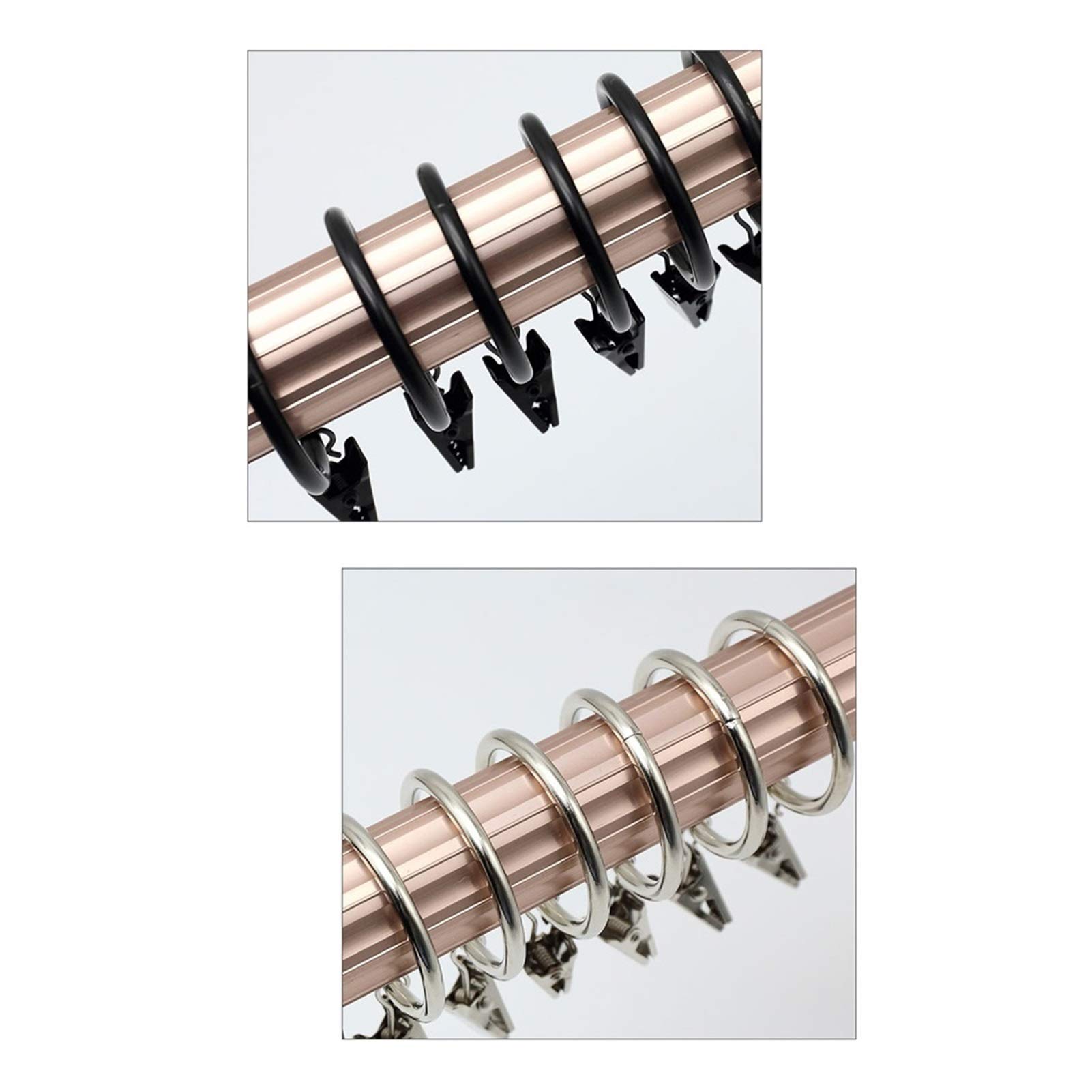 XJPXFQ Anelli per Tende Anello for Tende in Metallo con Clip, Doccia Anello Perforato, Accessori for Tende, Fibbia Tenda, Gancio e Ciclo Anelli Clip Finestra(A)